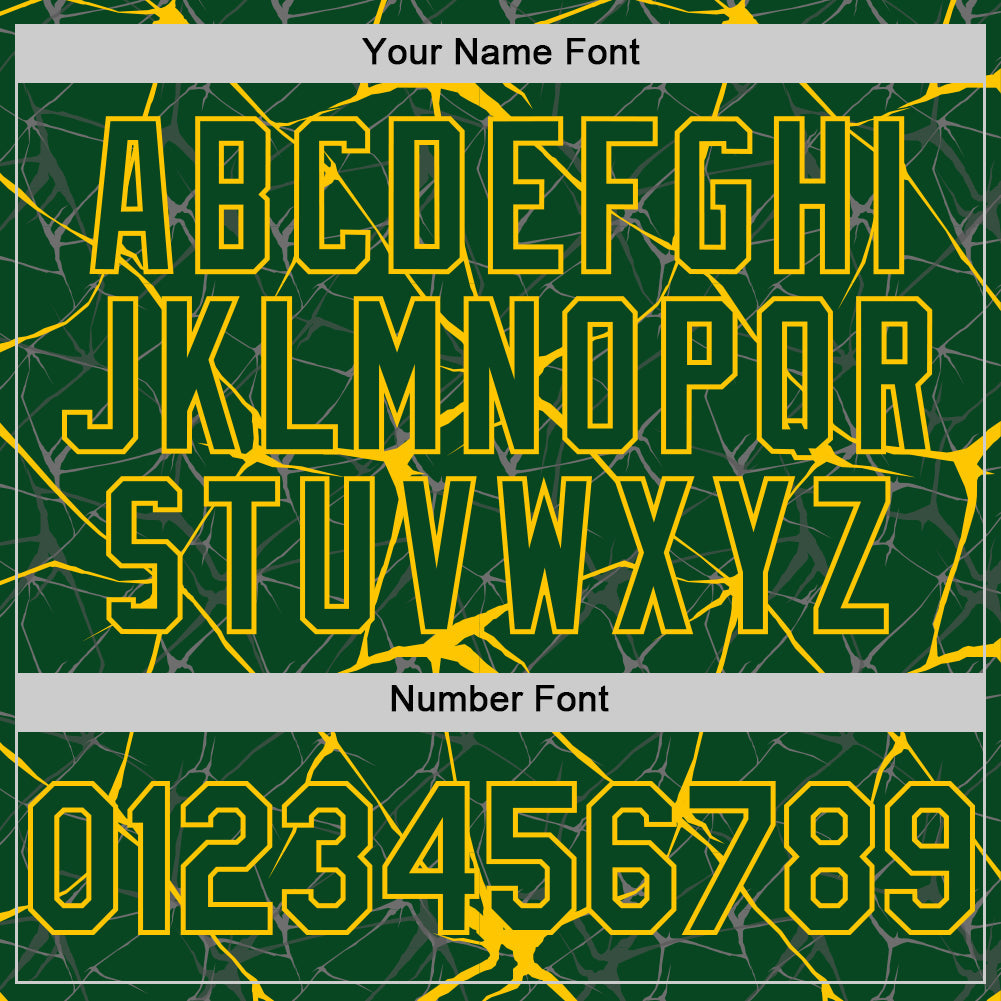 Custom Green Yellow 3D Pattern Design Abstract Network Authentic Baseball Jersey view 5