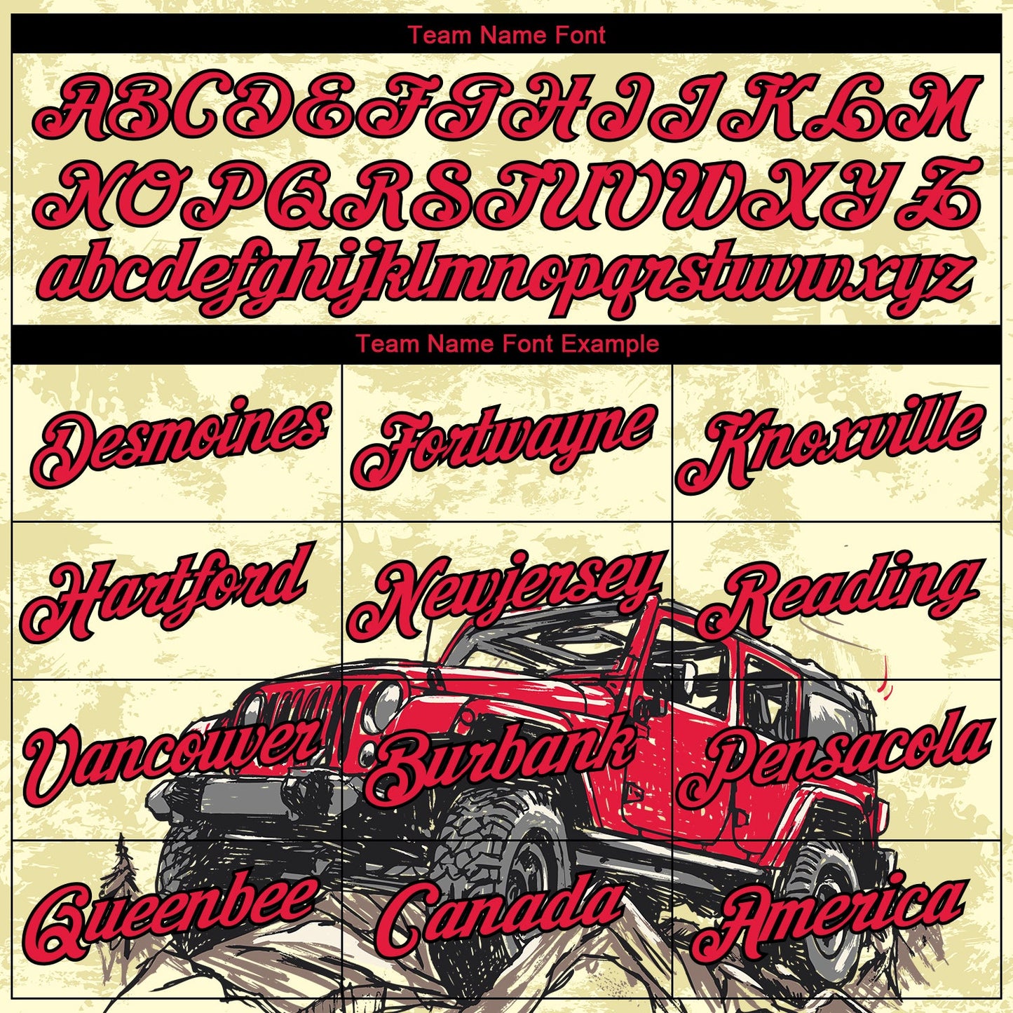 Custom City Cream Red-Black Concept Adventure Off Road Performance T-Shirt view 3