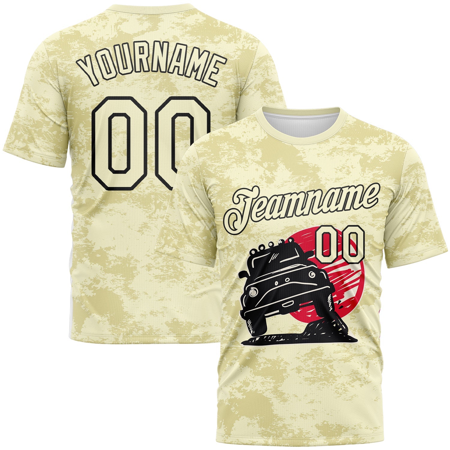 Custom City Cream-Black Concept Adventure Off Road Performance T-Shirt - Main View