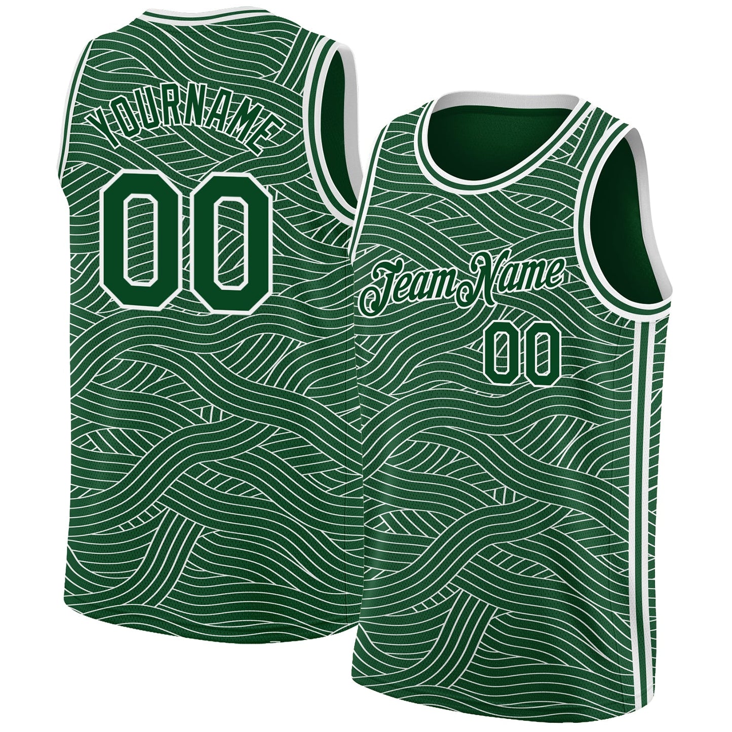 Custom Green White Authentic City Edition Basketball Jersey - Main View