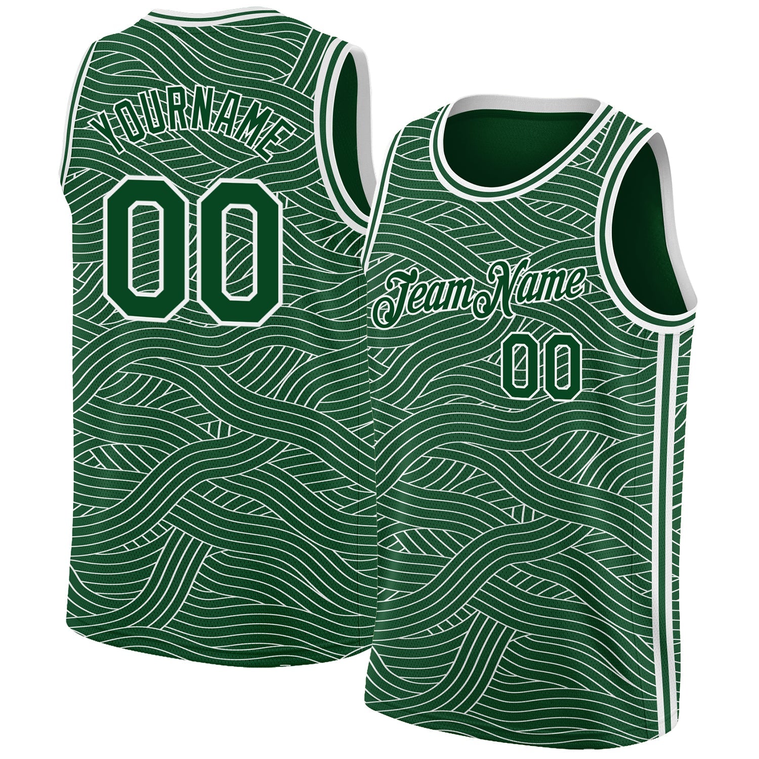 Custom Green White Authentic City Edition Basketball Jersey - Main View