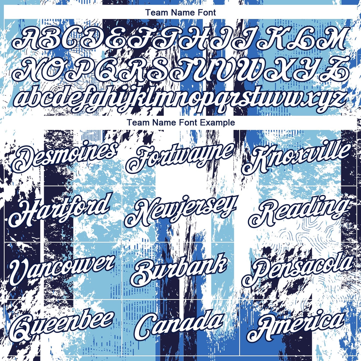 Custom Navy White Sky Blue-Light Blue Concept Grunge Fantasy Performance T-Shirt view 3