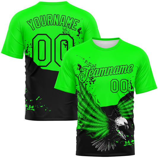 Custom Aurora Green-Black Aguila Eagle Performance T-Shirt - Main View