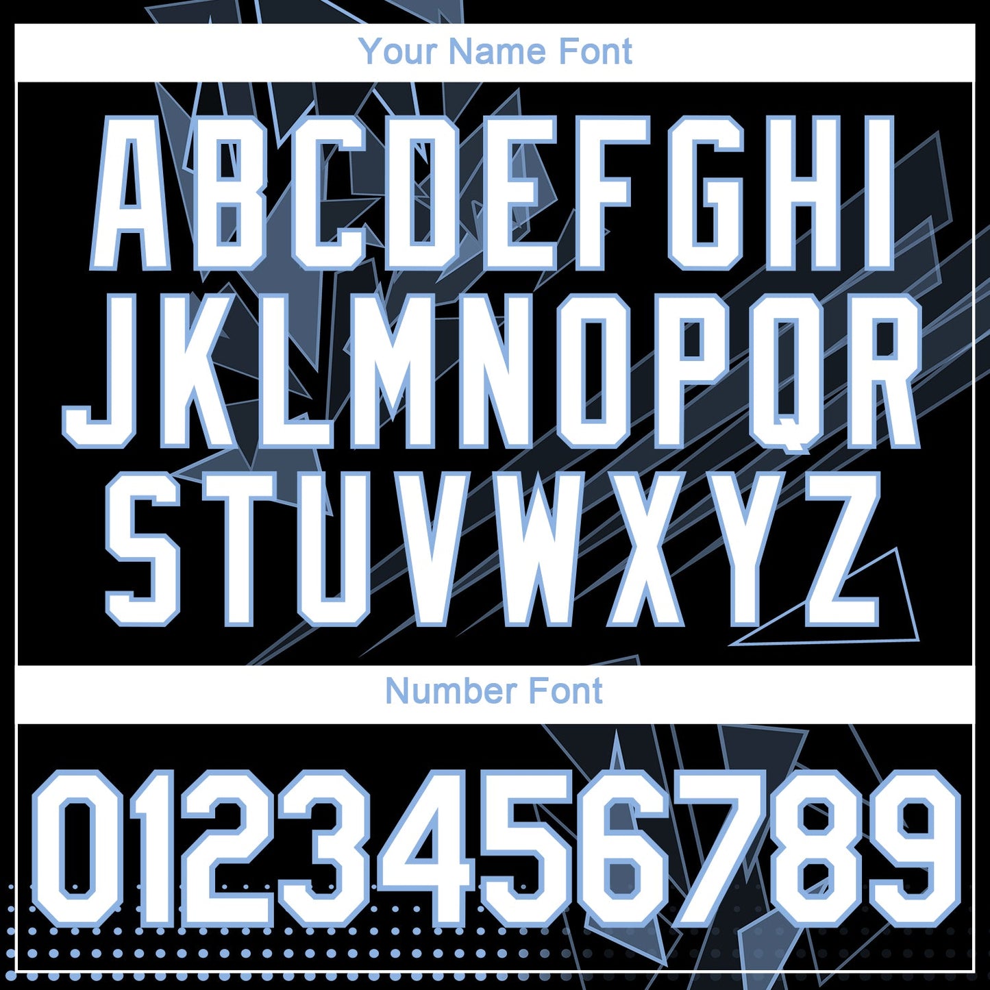 Custom Light Blue White-Black Abstract Geometric Shattered Angular Performance T-Shirt view 4