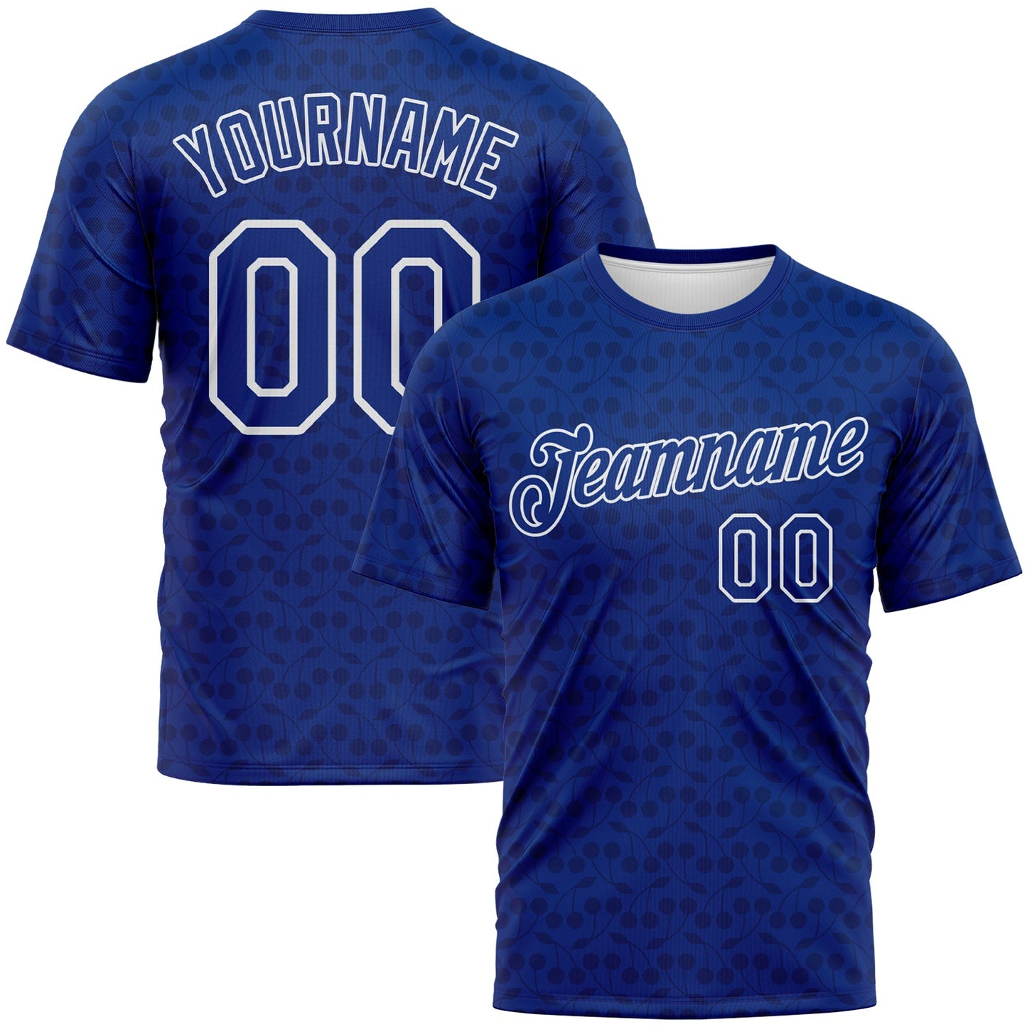 Custom Royal-White Tone-on-Tone Minimalist Sytle Performance T-Shirt - Main View