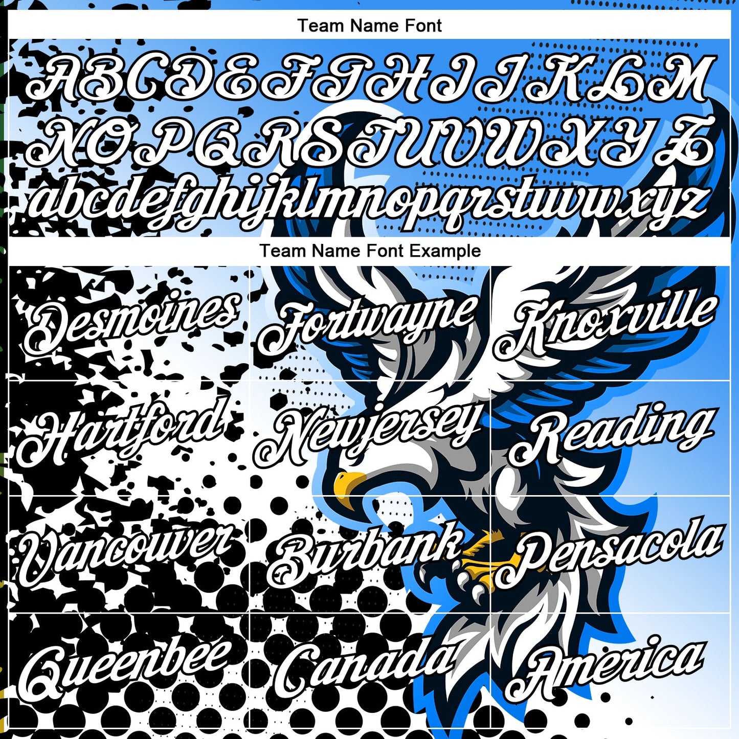 Custom Sky Blue White-Black Aguila Eagle Performance T-Shirt view 3
