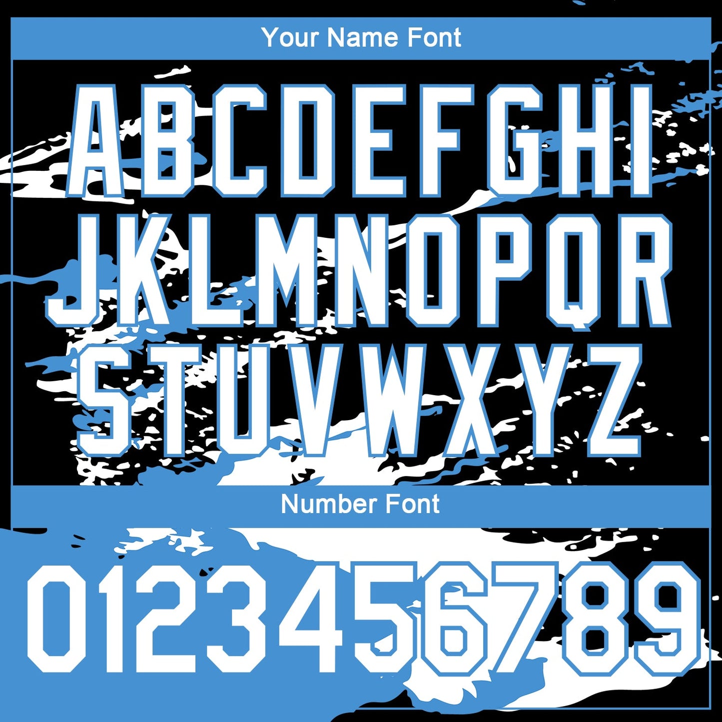 Custom Black White-Powder Blue Splash Performance T-Shirt view 4