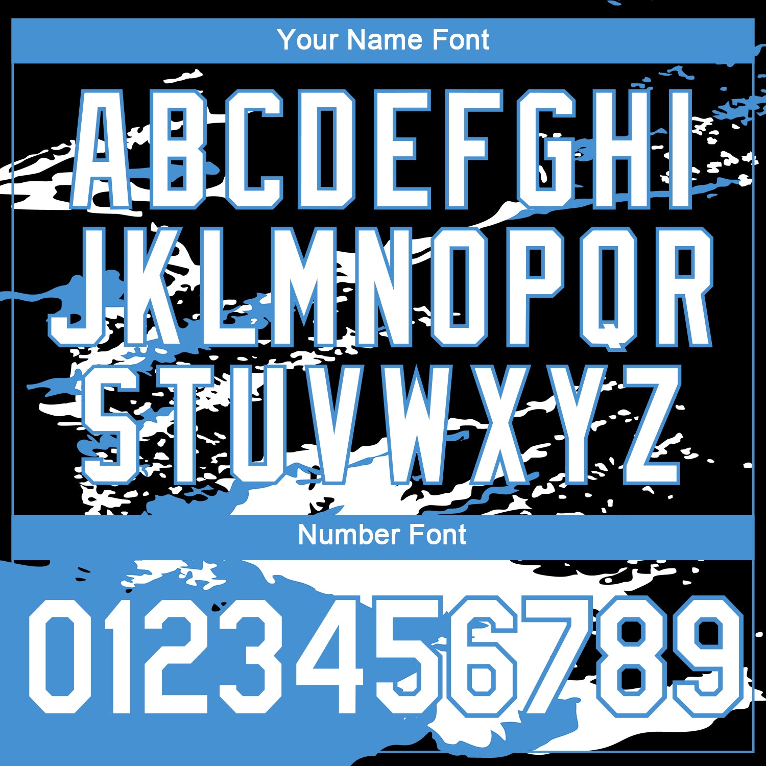 Custom Black White-Powder Blue Splash Performance T-Shirt view 4