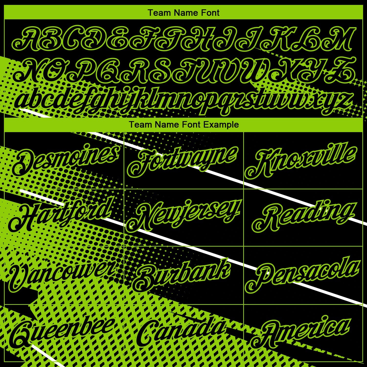 Custom Black Neon Green-White Diagonal Stripe Halftone Performance T-Shirt view 3