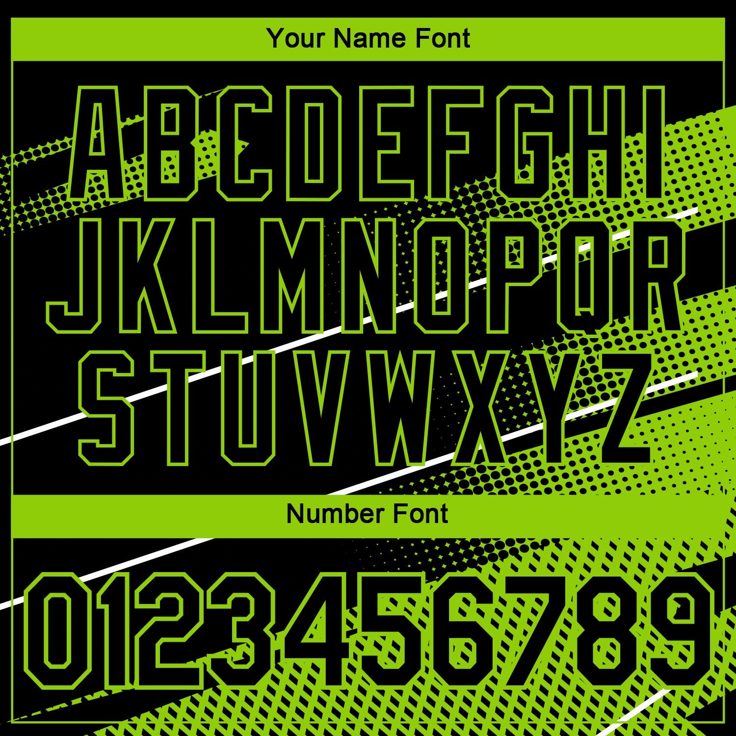 Custom Black Neon Green-White Diagonal Stripe Halftone Performance T-Shirt view 4