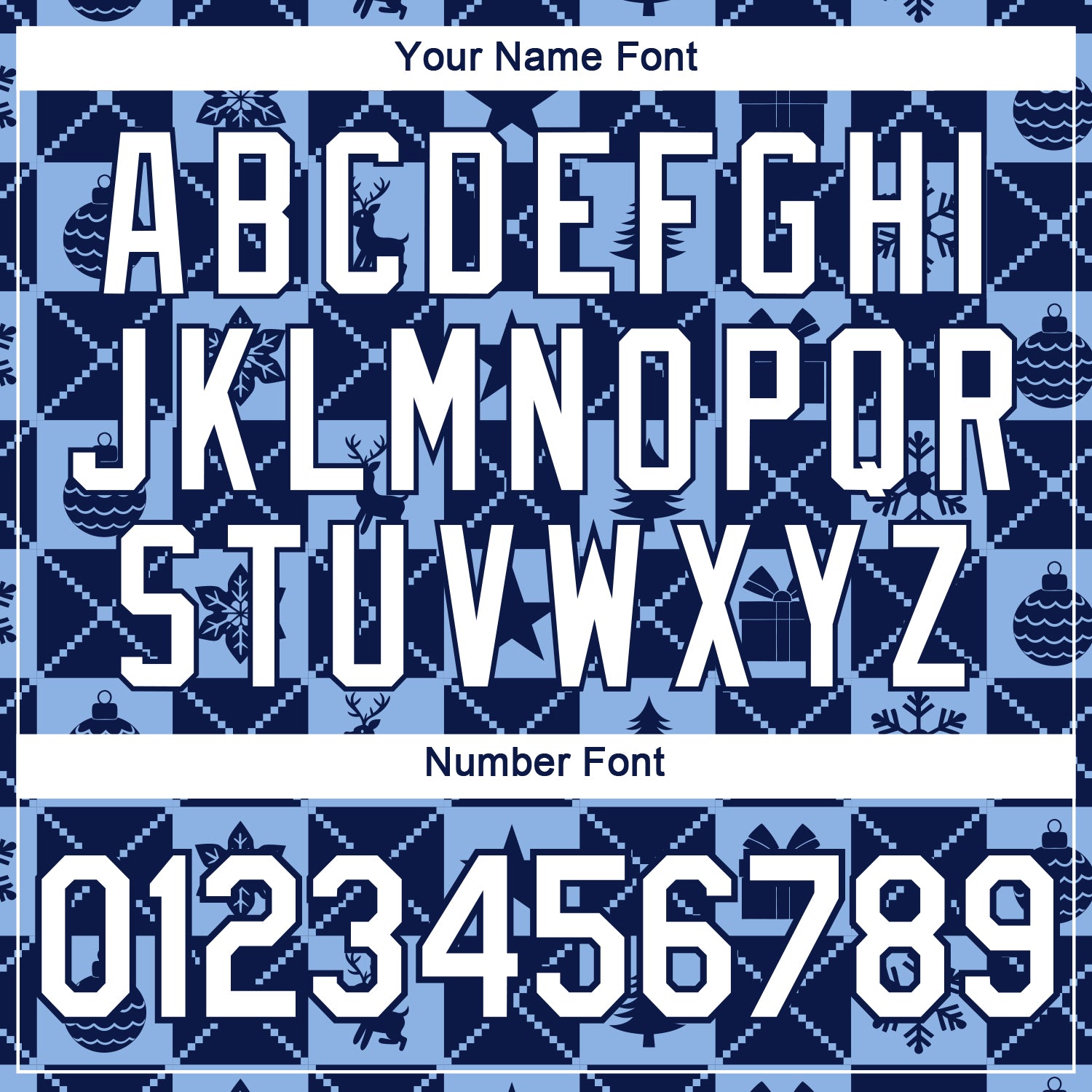 Custom Navy White-Light Blue Christmas Buffalo Check Performance T-Shirt view 4