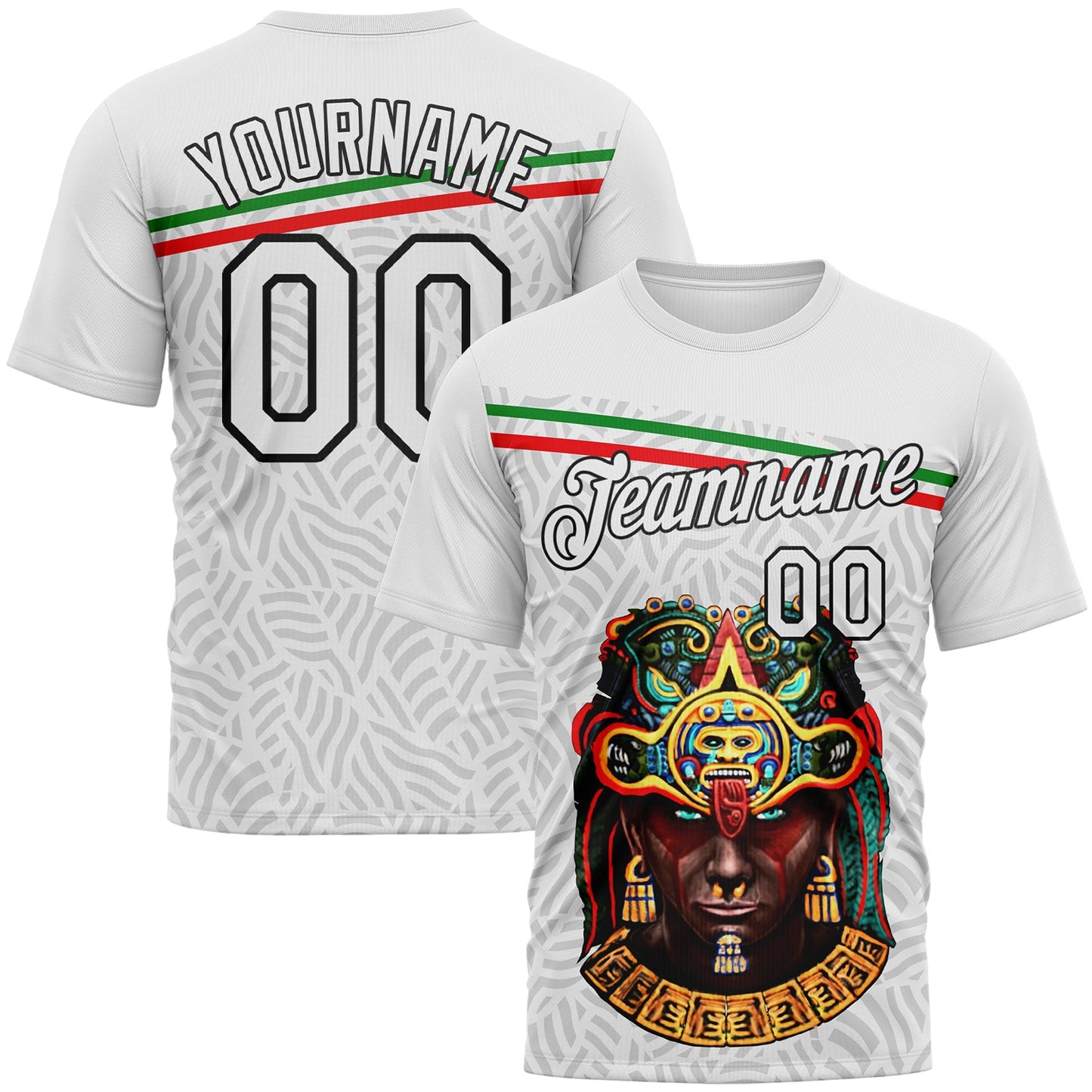 Custom White Gray-Black Azteca Performance T-Shirt - Main View