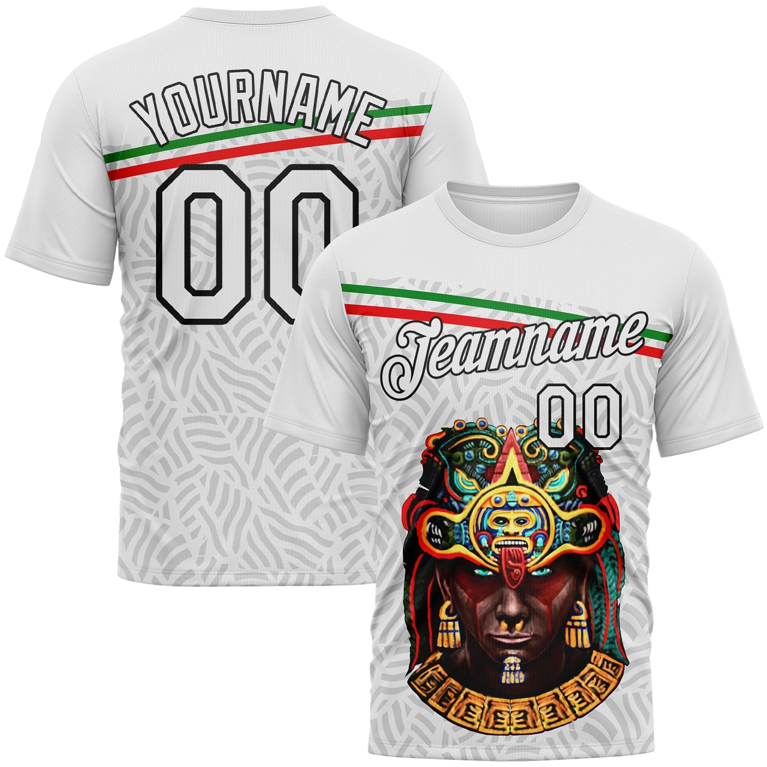 Custom White Gray-Black Azteca Performance T-Shirt - Main View
