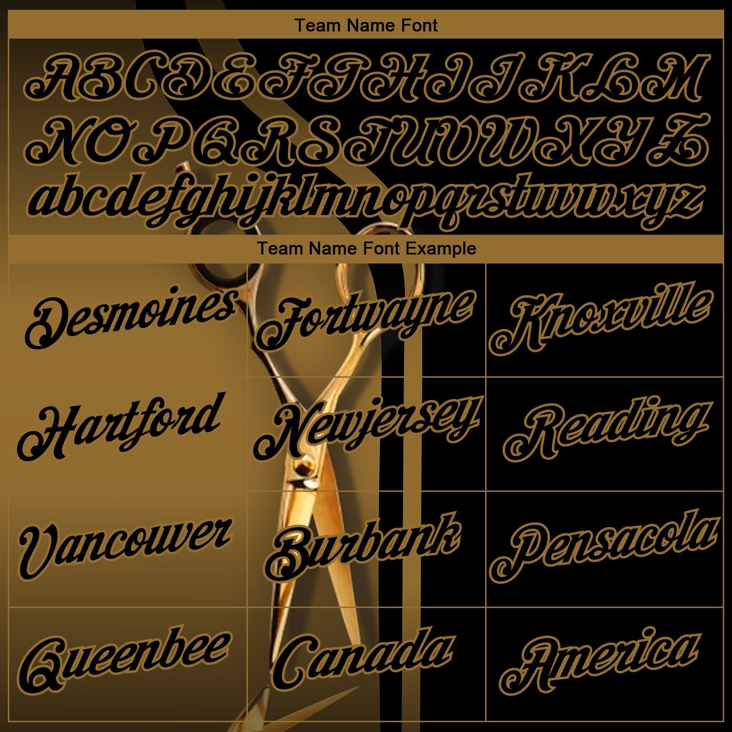 Custom Black-Old Gold Scissors Barber Shop Performance T-Shirt view 3