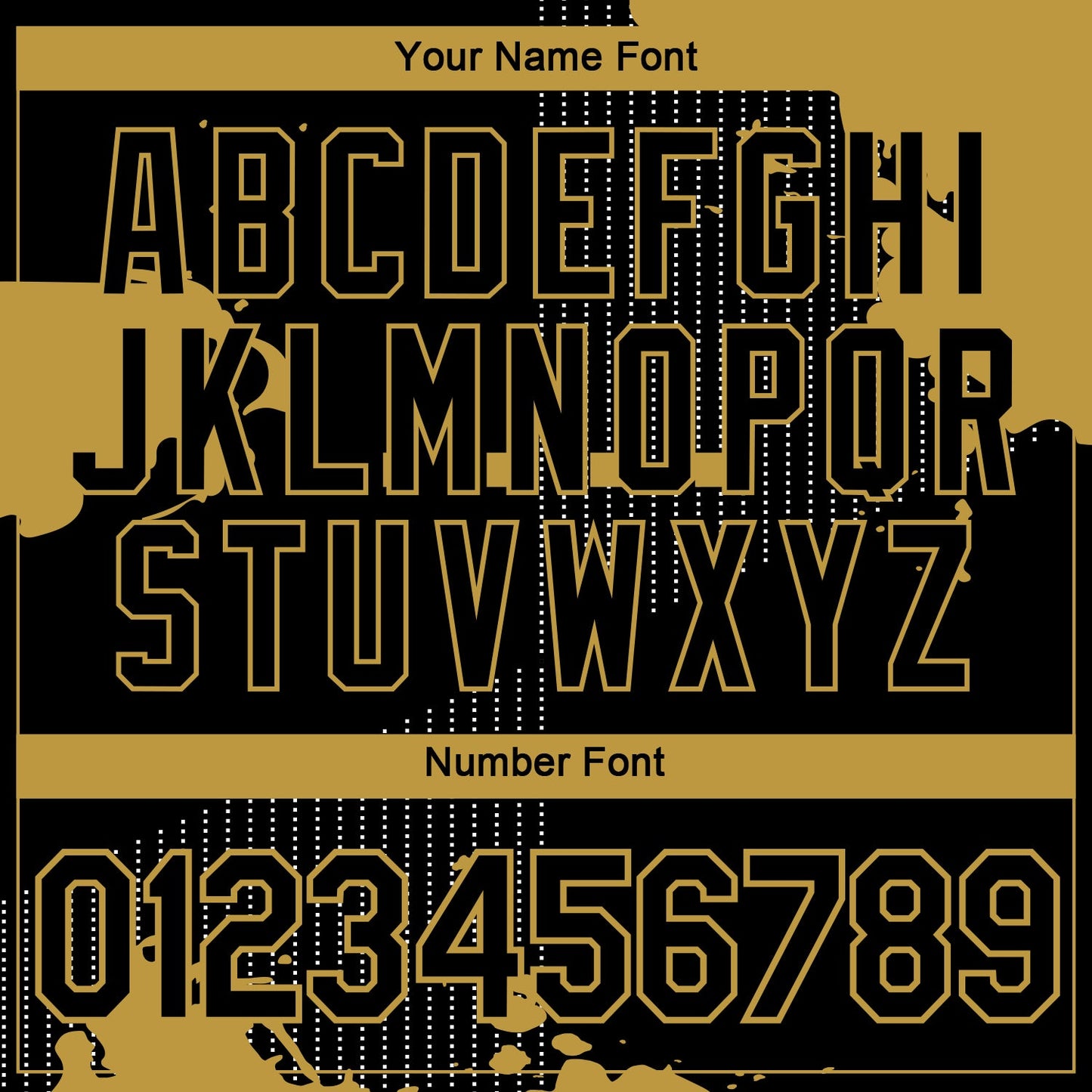 Custom Black-Old Gold Splatter Dot Matrix Performance T-Shirt view 4