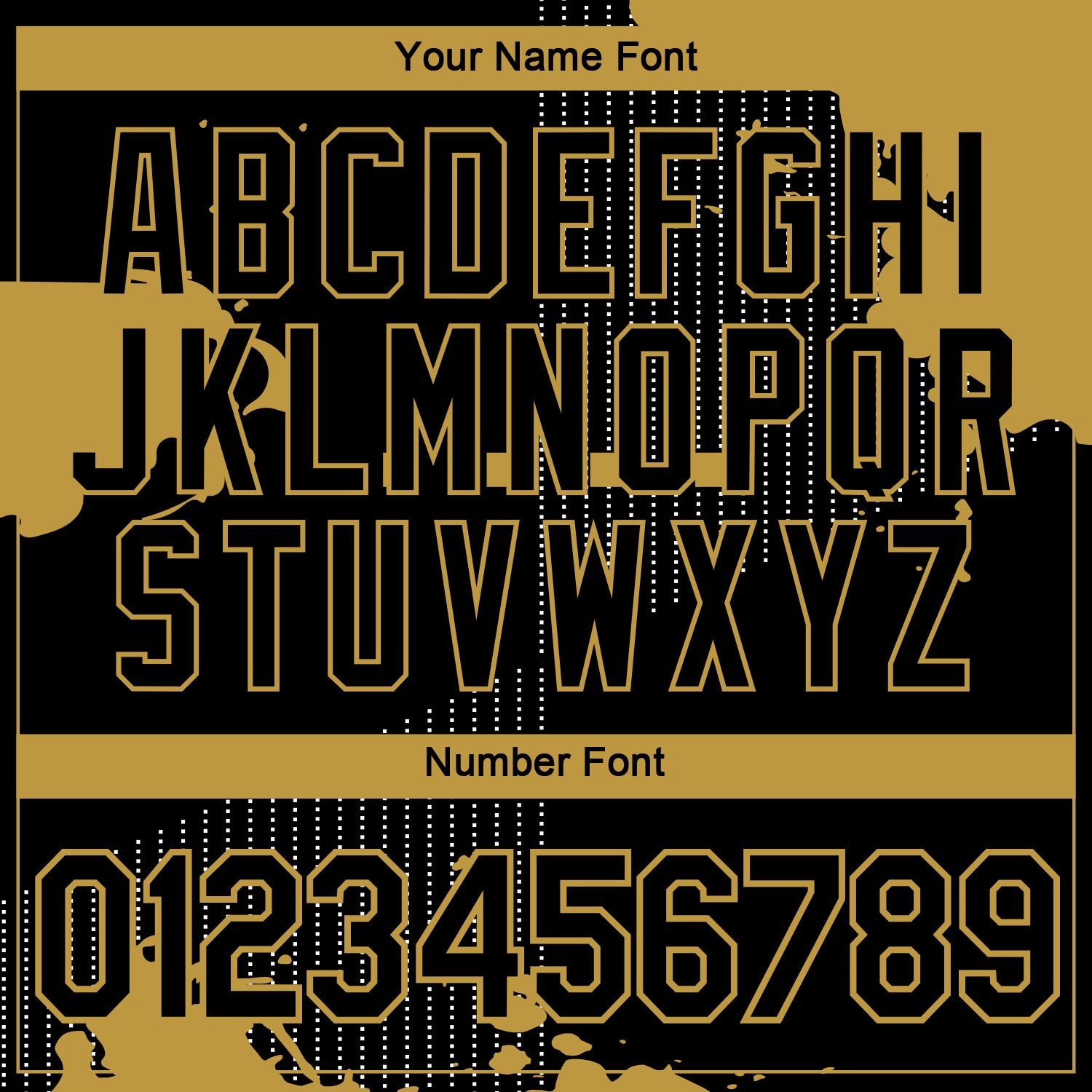 Custom Black-Old Gold Splatter Dot Matrix Performance T-Shirt view 4
