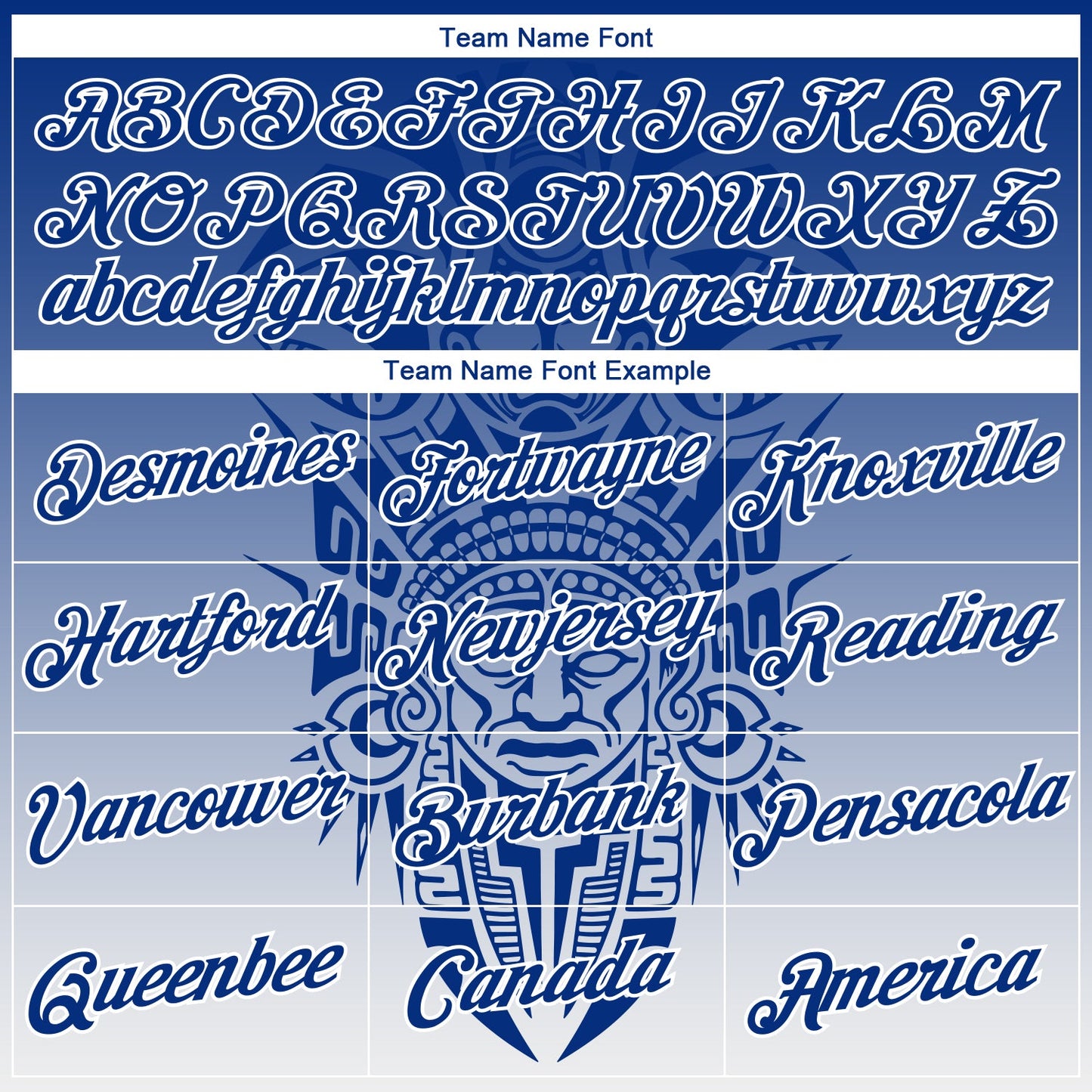 Custom Royal-White Azteca Degrade Effect Performance T-Shirt view 3