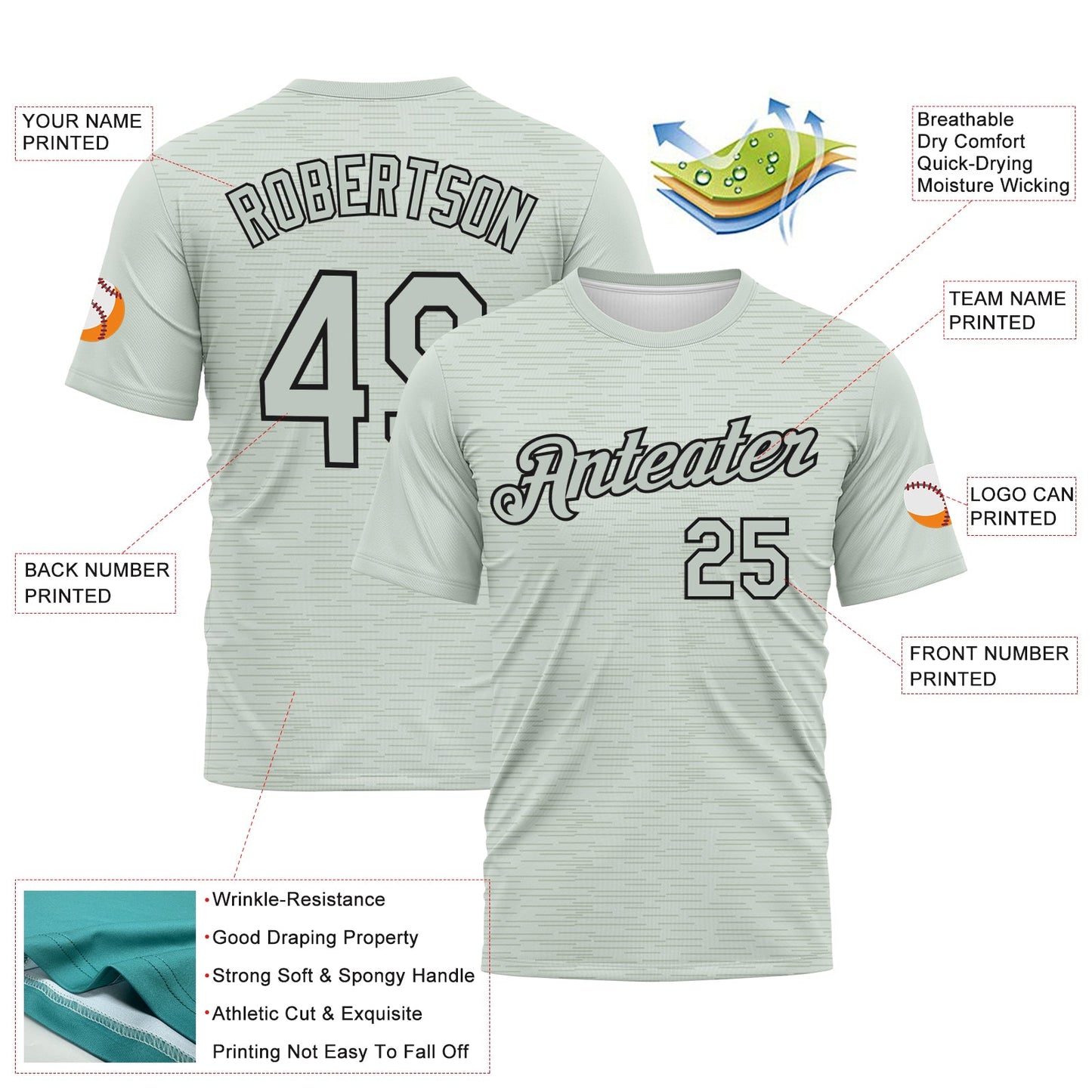 Custom Pea Green-Black Subtle Lineal Performance T-Shirt view 2