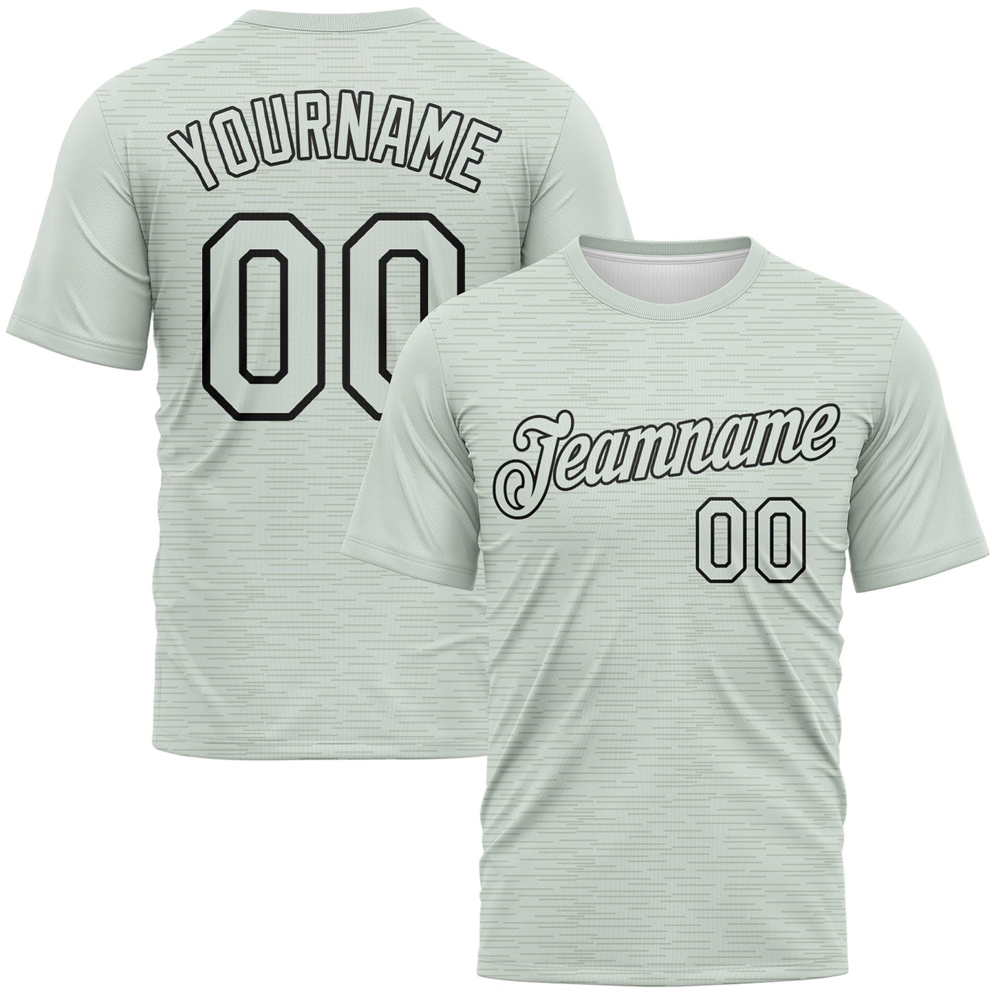 Custom Pea Green-Black Subtle Lineal Performance T-Shirt - Main View