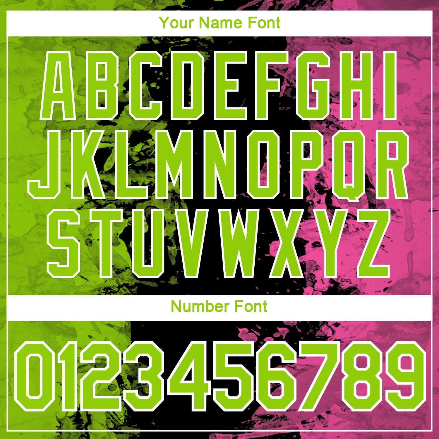 Custom Pink Neon Green Black-White Ink Splash Duotono Style Performance T-Shirt view 4