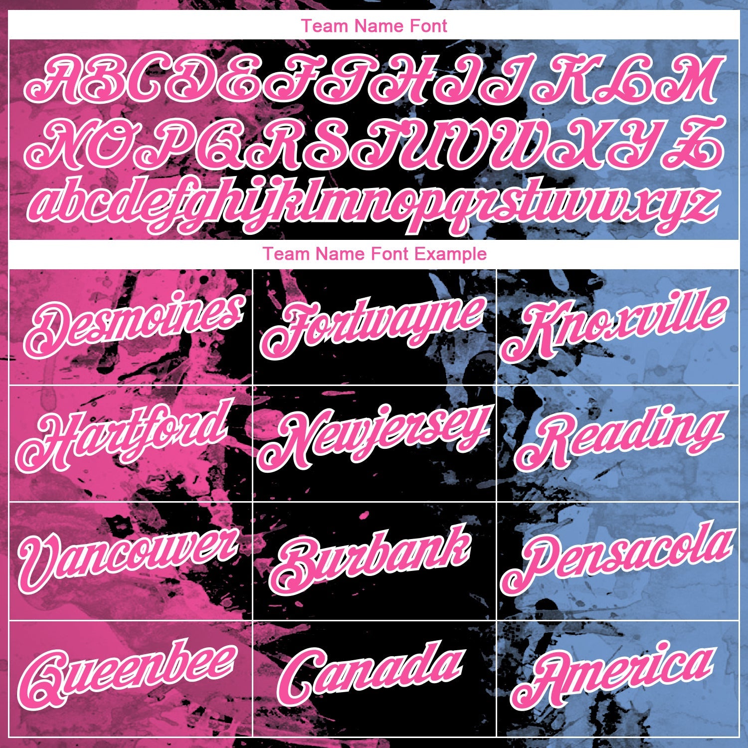 Custom Pink Black Light Blue-White Ink Splash Duotono Style Performance T-Shirt view 3