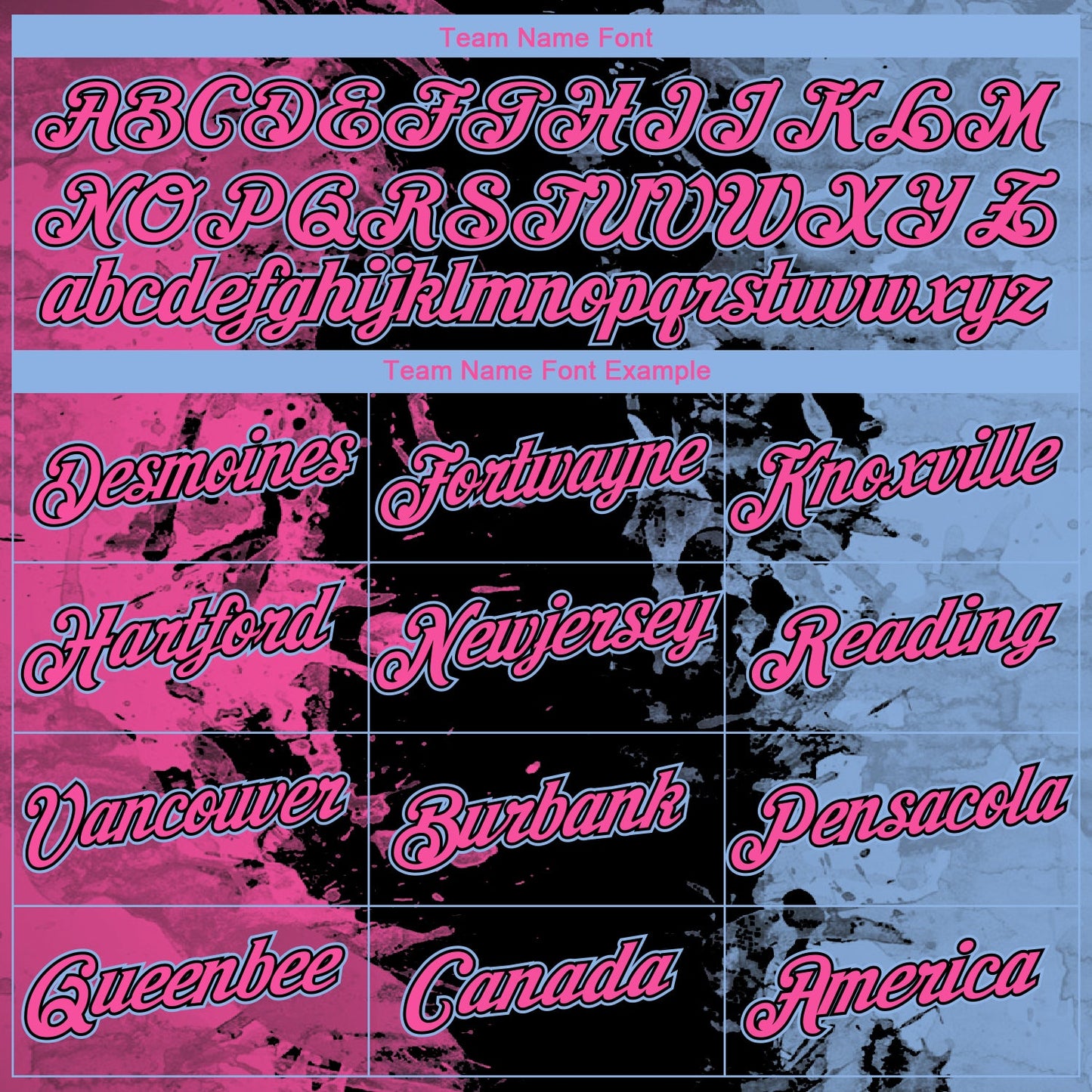 Custom Pink Black-Light Blue Ink Splash Duotono Style Performance T-Shirt view 3