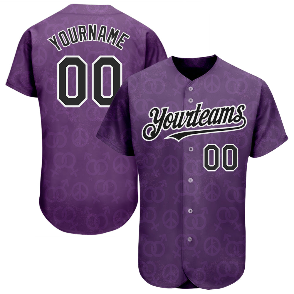 Custom Rainbow For Pride Month Love Is Love LGBT 3D Authentic Baseball Jersey - Main View