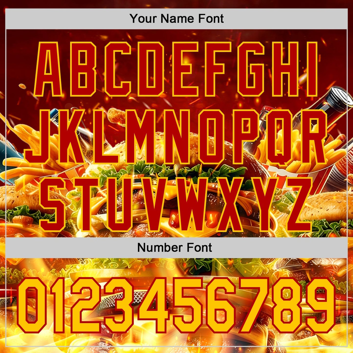 Custom Red-Yellow Foodie Fast Food Burger Authentic Baseball Jersey view 5