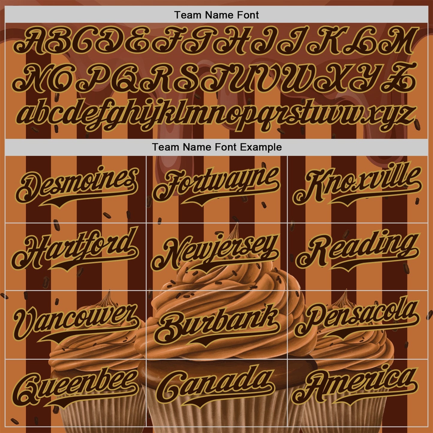 Custom Brown-Old Gold Foodie Food Dessert Chocolate Ice Cream Authentic Baseball Jersey view 4