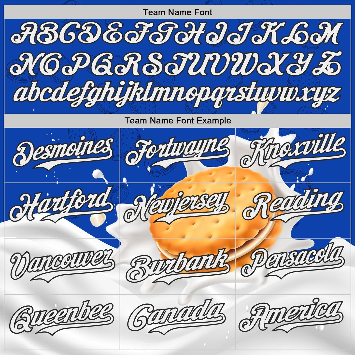 Custom Thunder Blue White-Black Foodie Food Cookies And Milk Authentic Baseball Jersey view 4