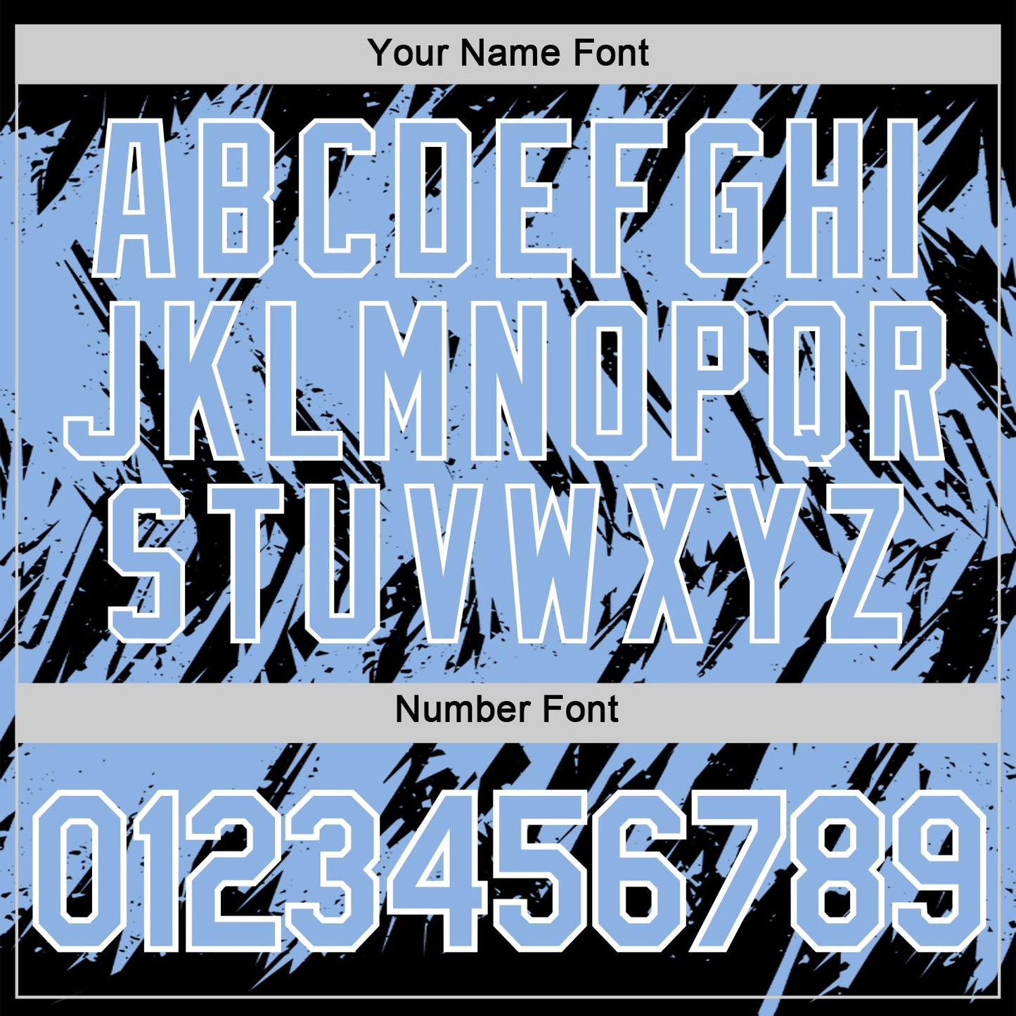 Custom Black Light Blue-White Torn Sharp Brush Stroke Splatter Performance T-Shirt view 4