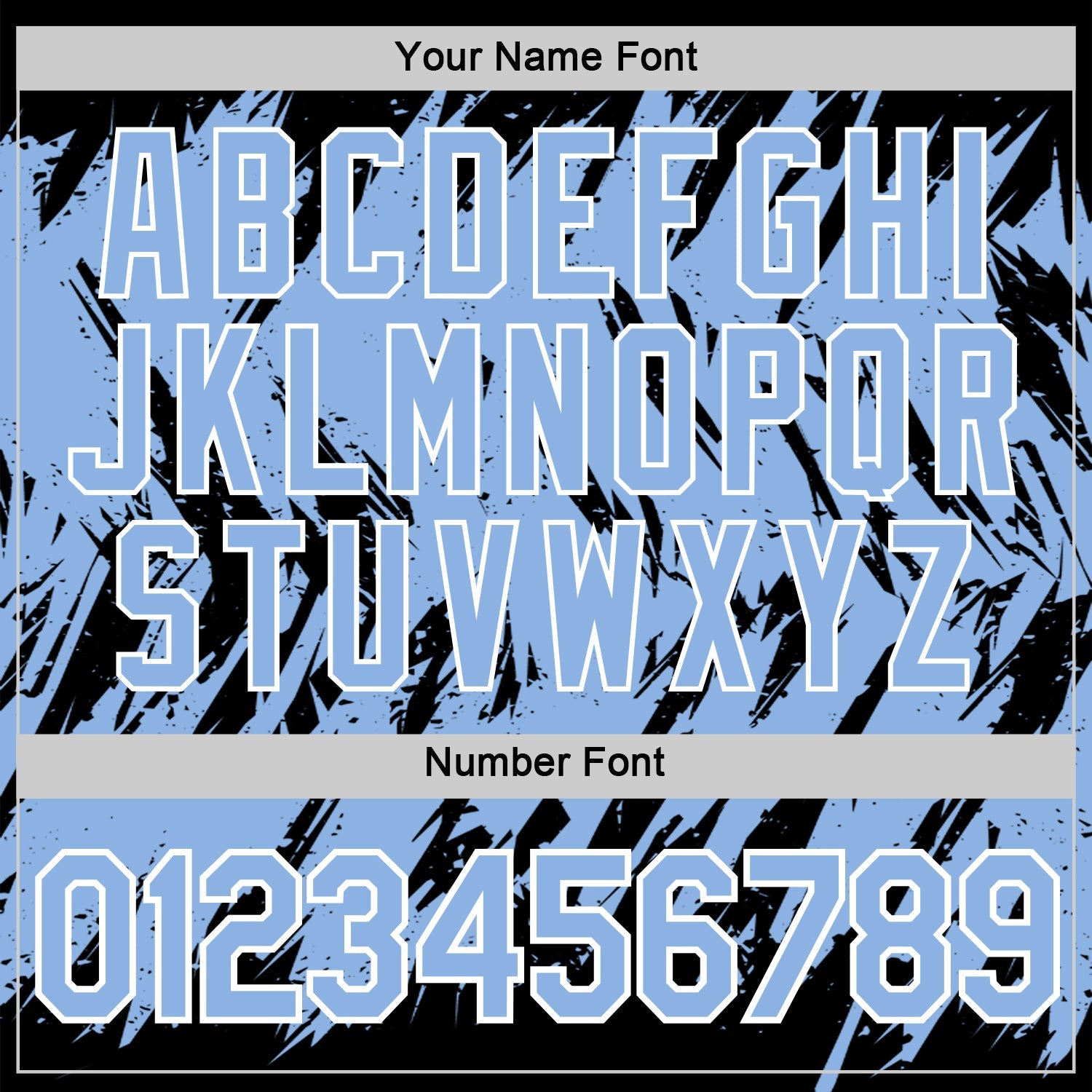 Custom Black Light Blue-White Torn Sharp Brush Stroke Splatter Performance T-Shirt view 4