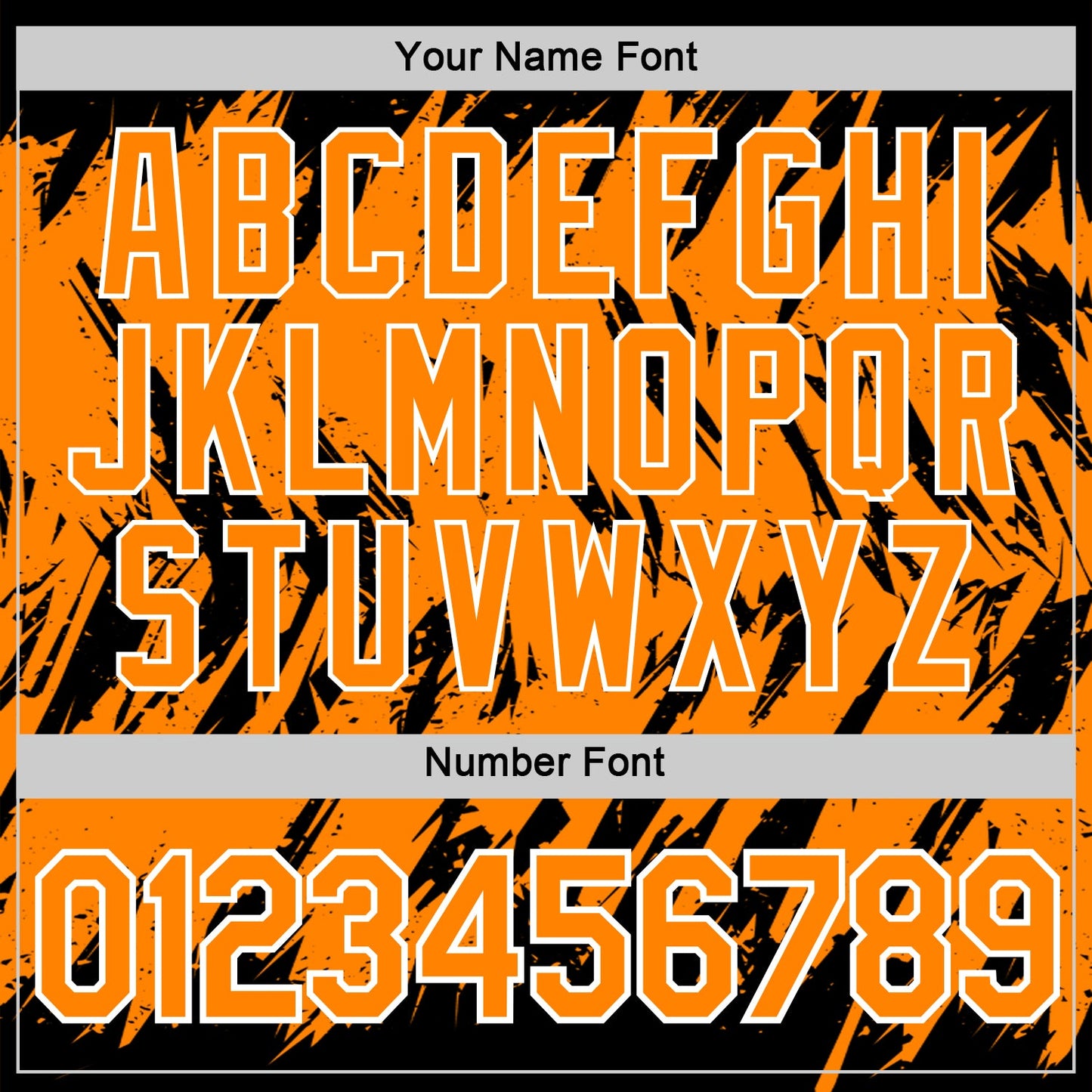 Custom Black Bay Orange-White Torn Sharp Brush Stroke Splatter Performance T-Shirt view 4