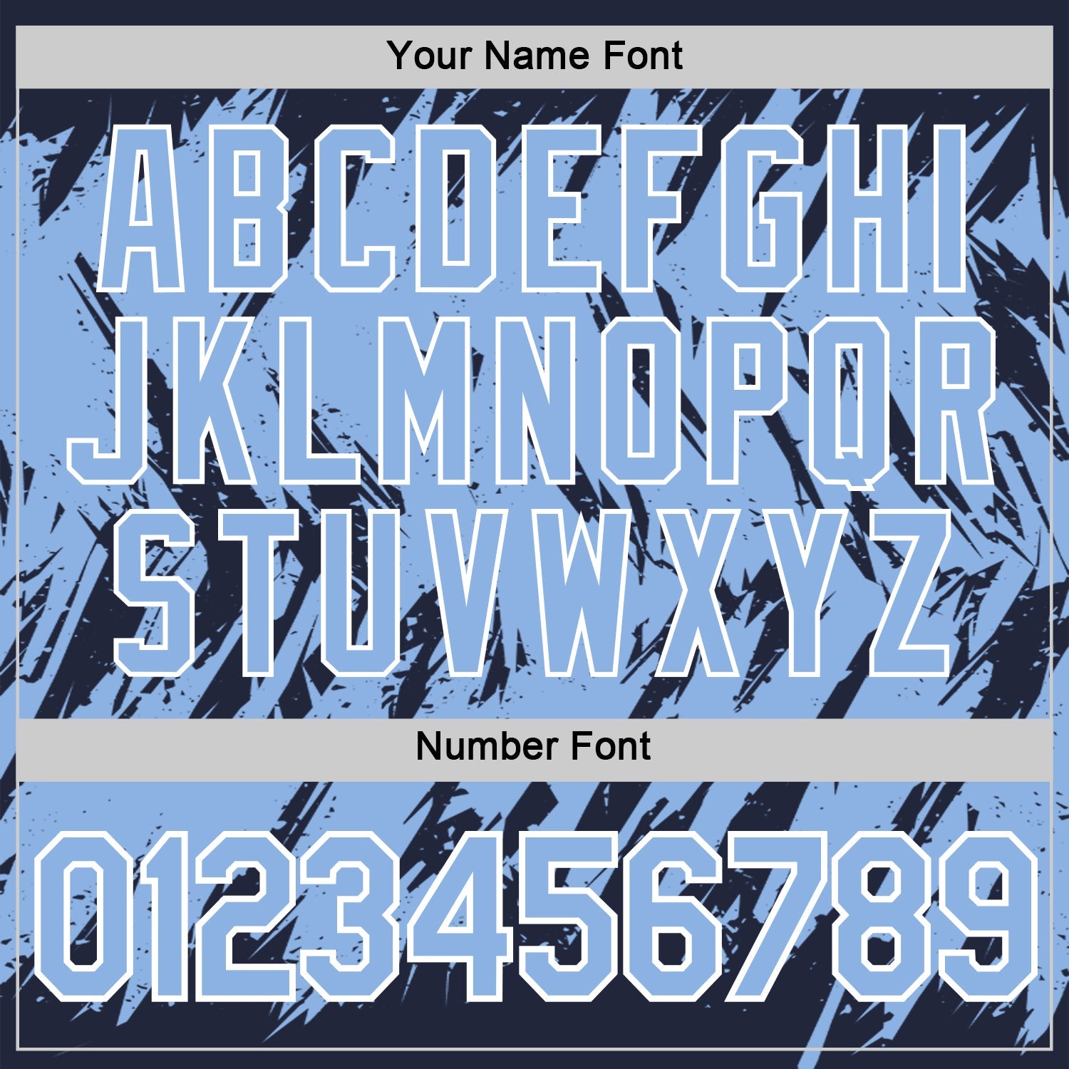 Custom Navy Light Blue-White Torn Sharp Brush Stroke Splatter Performance T-Shirt view 4