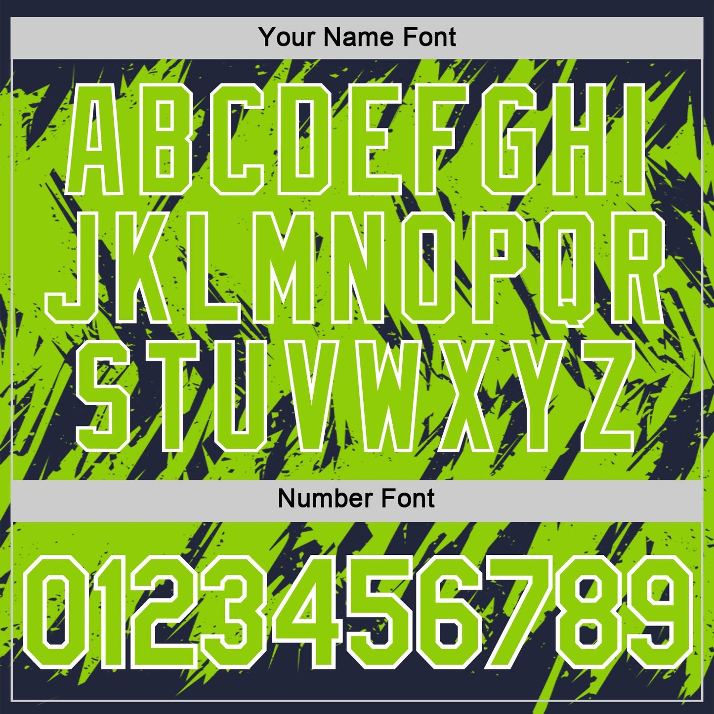 Custom Navy Neon Green-White Torn Sharp Brush Stroke Splatter Performance T-Shirt view 4