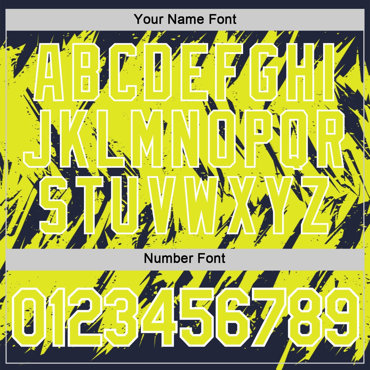 Custom Navy Neon Yellow-White Torn Sharp Brush Stroke Splatter Performance T-Shirt view 4