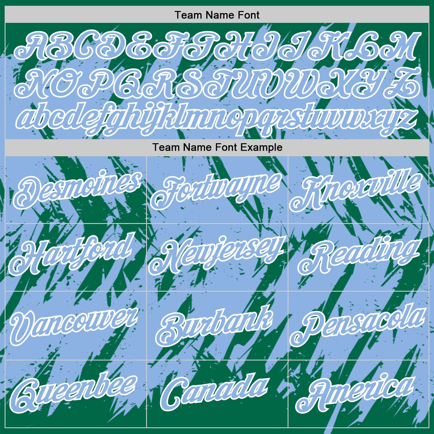Custom Kelly Green Light Blue-White Torn Sharp Brush Stroke Splatter Performance T-Shirt view 3