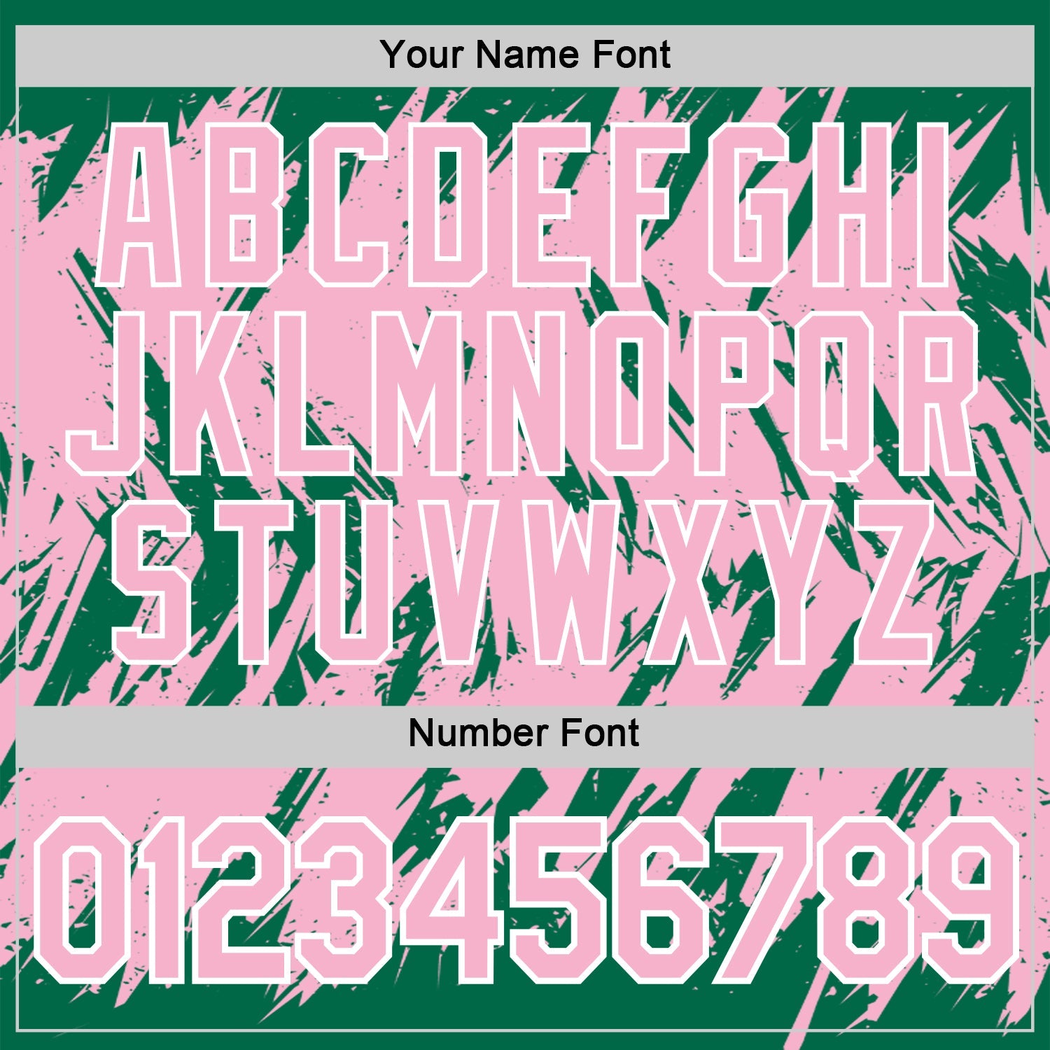 Custom Kelly Green Light Pink-White Torn Sharp Brush Stroke Splatter Performance T-Shirt view 4