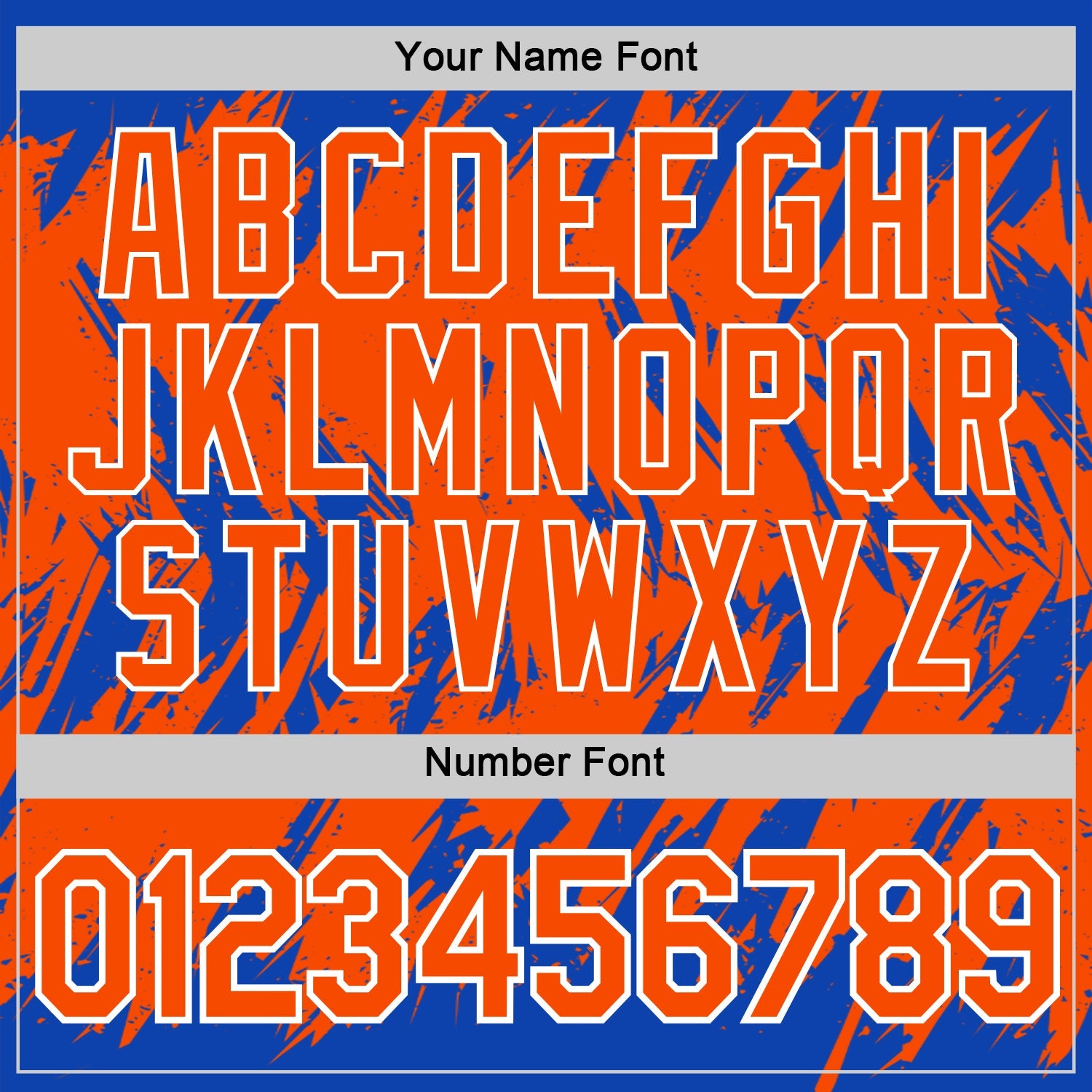 Custom Thunder Blue Orange-White Torn Sharp Brush Stroke Splatter Performance T-Shirt view 4