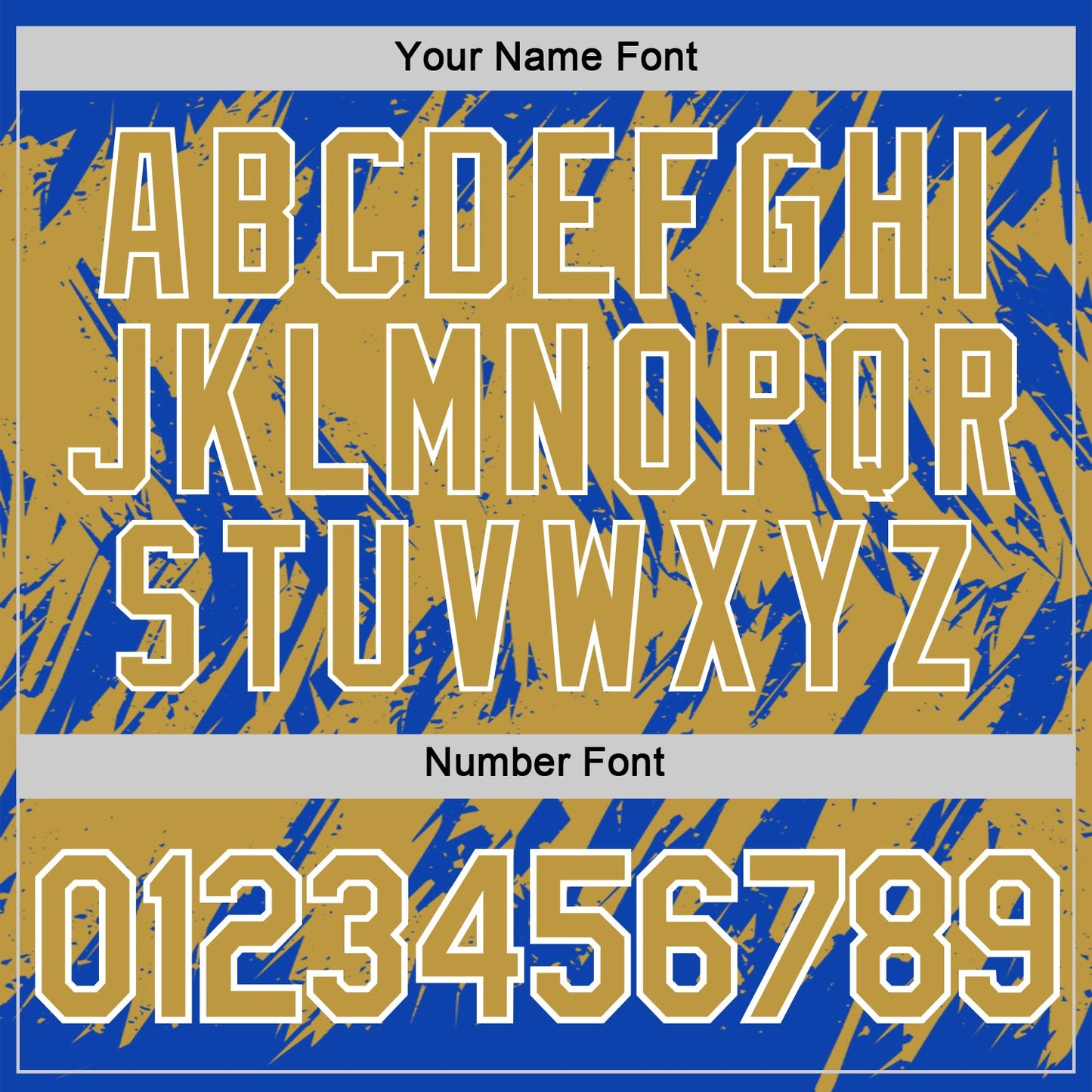 Custom Thunder Blue Old Gold-White Torn Sharp Brush Stroke Splatter Performance T-Shirt view 4