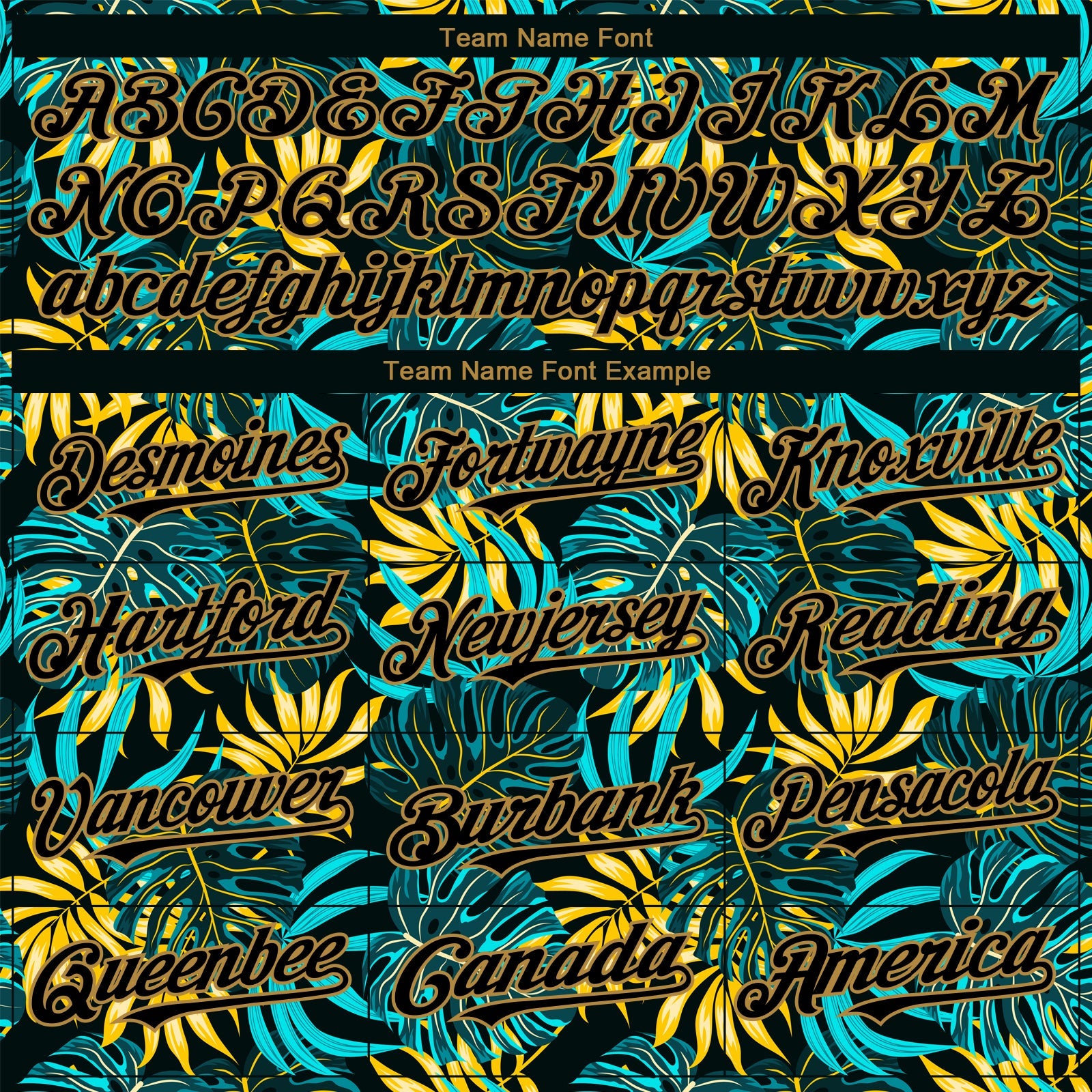 Custom Black Old Gold 3D Pattern Design Hawaii Tropical Palm Leaves Authentic Baseball Jersey view 4