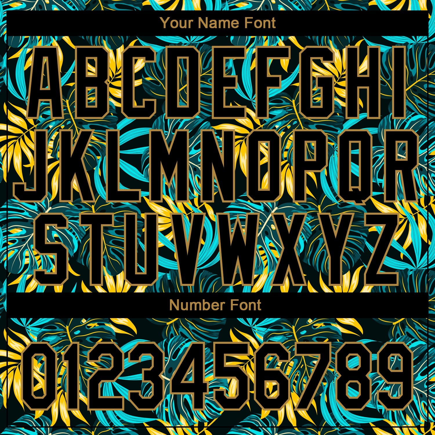 Custom Black Old Gold 3D Pattern Design Hawaii Tropical Palm Leaves Authentic Baseball Jersey view 5
