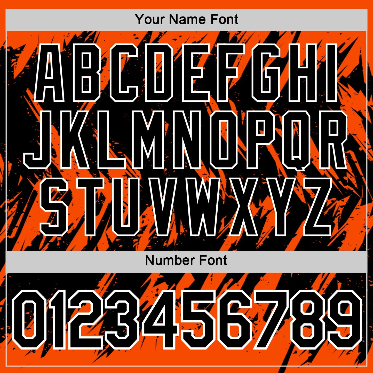 Custom Orange Black-White Torn Sharp Brush Stroke Splatter Performance T-Shirt view 4
