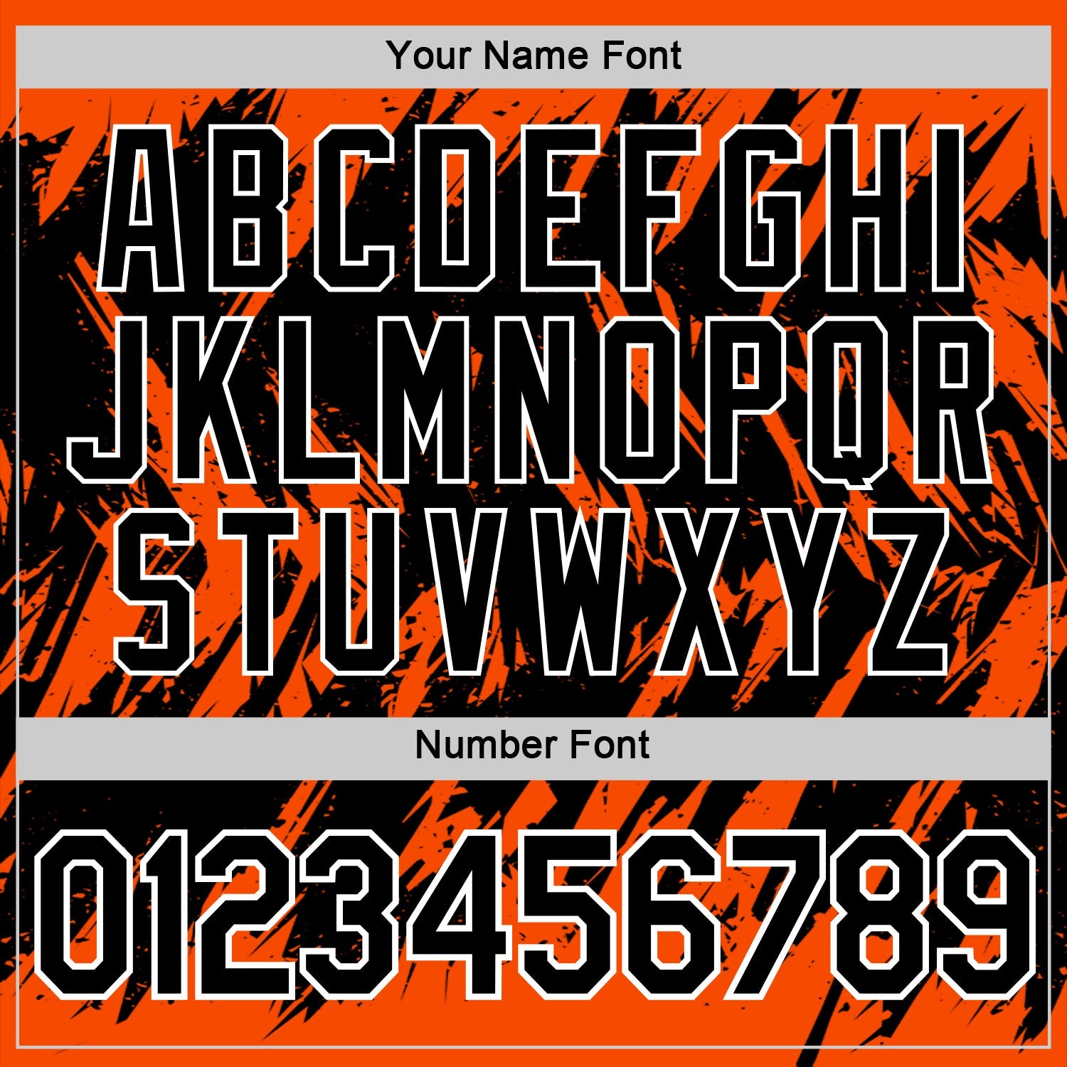 Custom Orange Black-White Torn Sharp Brush Stroke Splatter Performance T-Shirt view 4