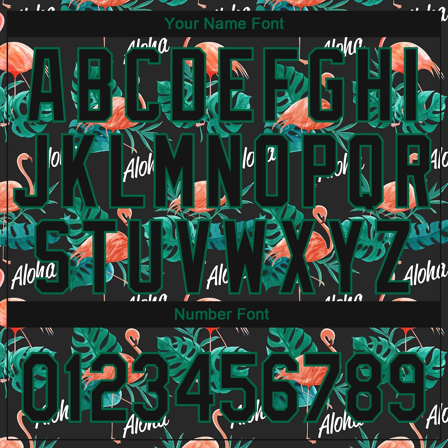 Custom Black Kelly Green 3D Pattern Design Hawaii Flamingos And Leaves Authentic Baseball Jersey view 5