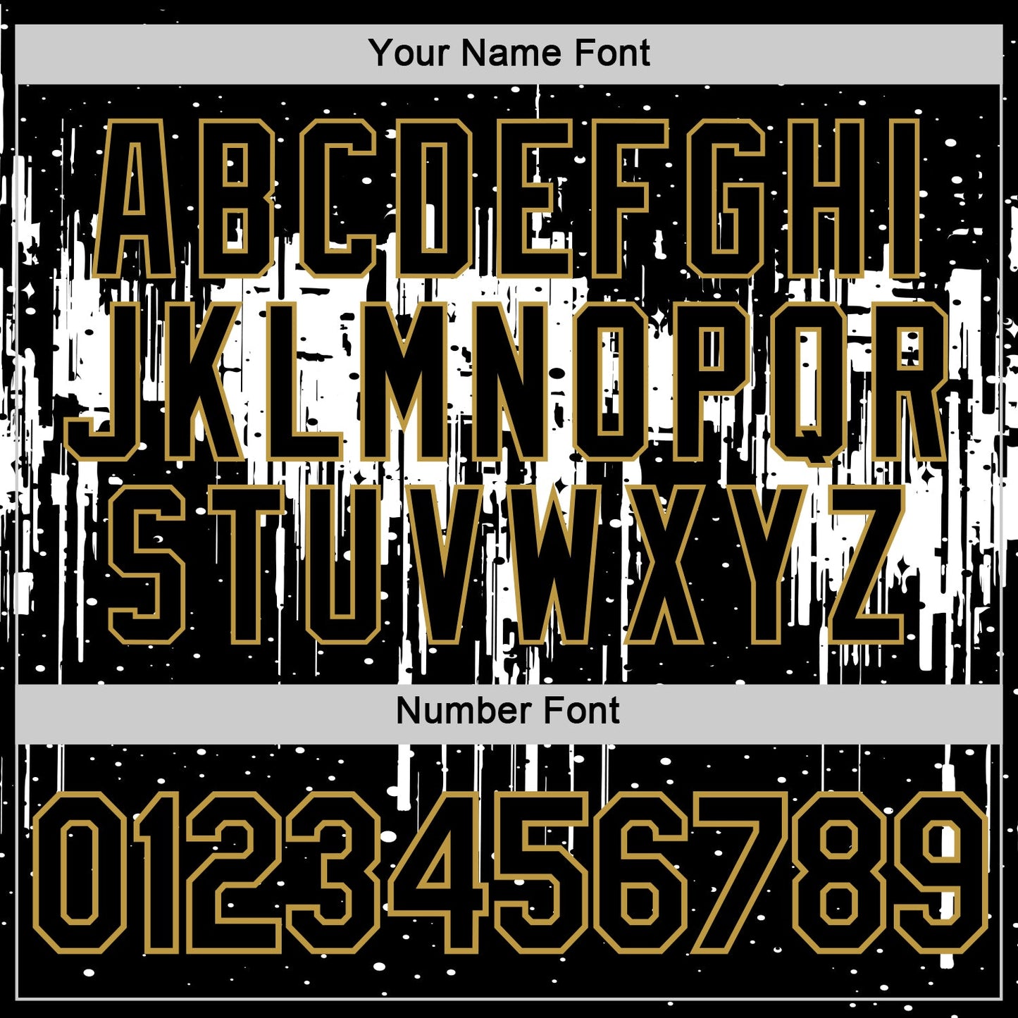 Custom Black White-Old Gold Dripping Splatter Paint Performance T-Shirt view 4