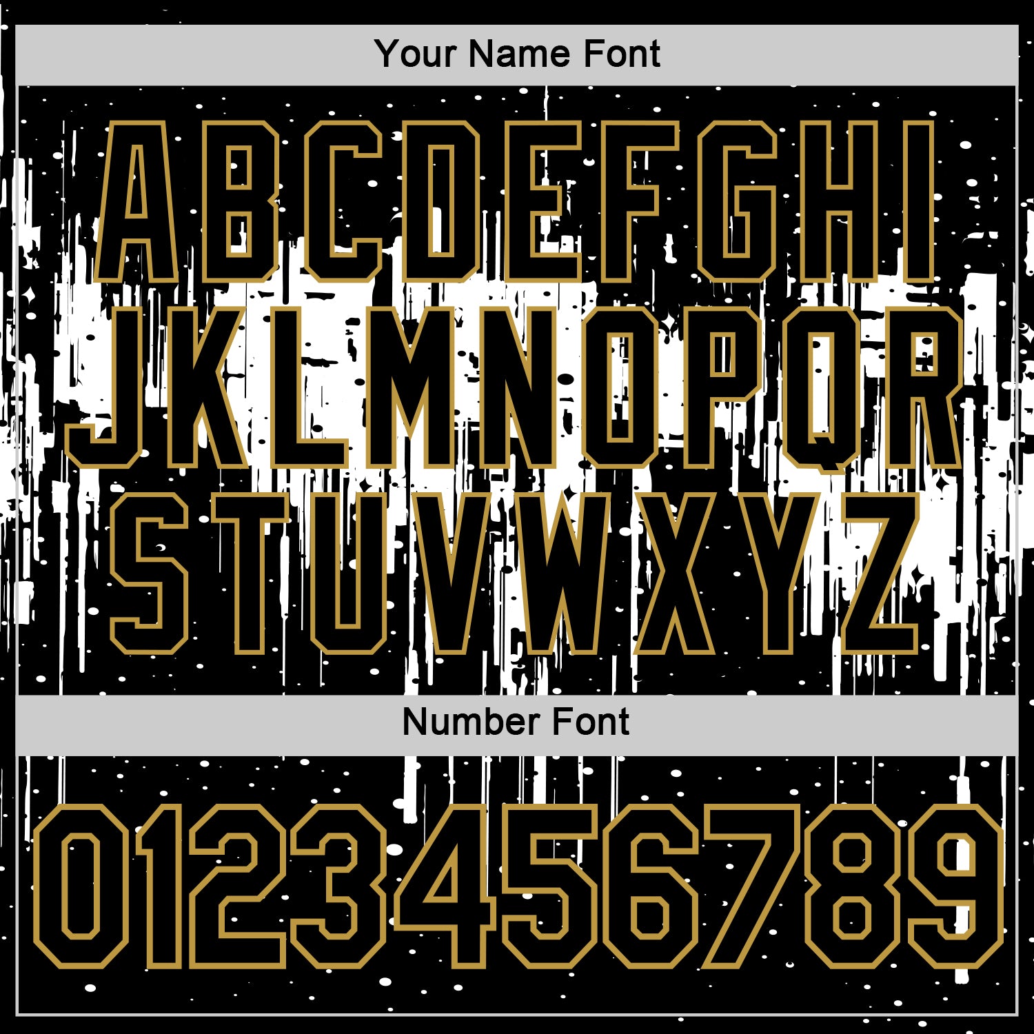 Custom Black White-Old Gold Dripping Splatter Paint Performance T-Shirt view 4