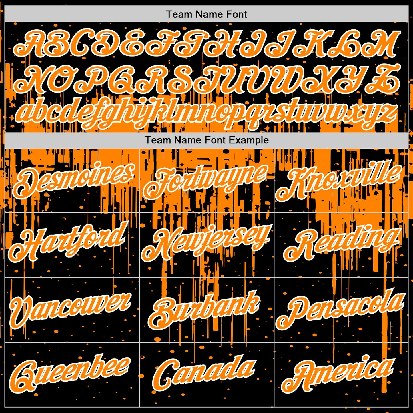 Custom Black Bay Orange-White Dripping Splatter Paint Performance T-Shirt view 3