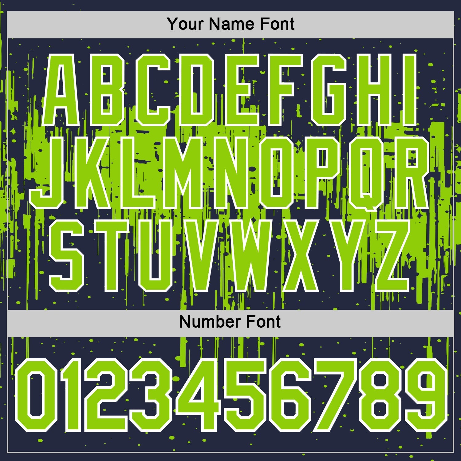 Custom Navy Neon Green-White Dripping Splatter Paint Performance T-Shirt view 4
