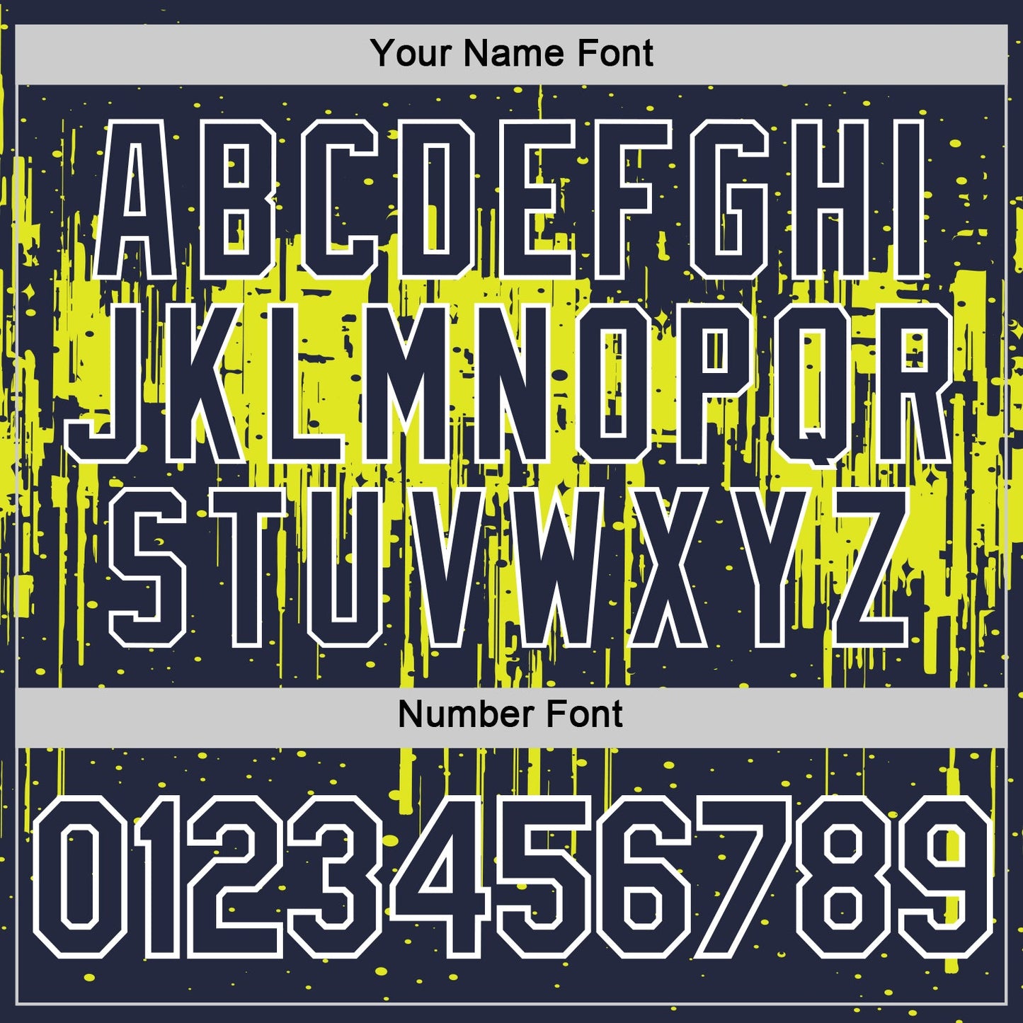 Custom Navy Neon Yellow-White Dripping Splatter Paint Performance T-Shirt view 4
